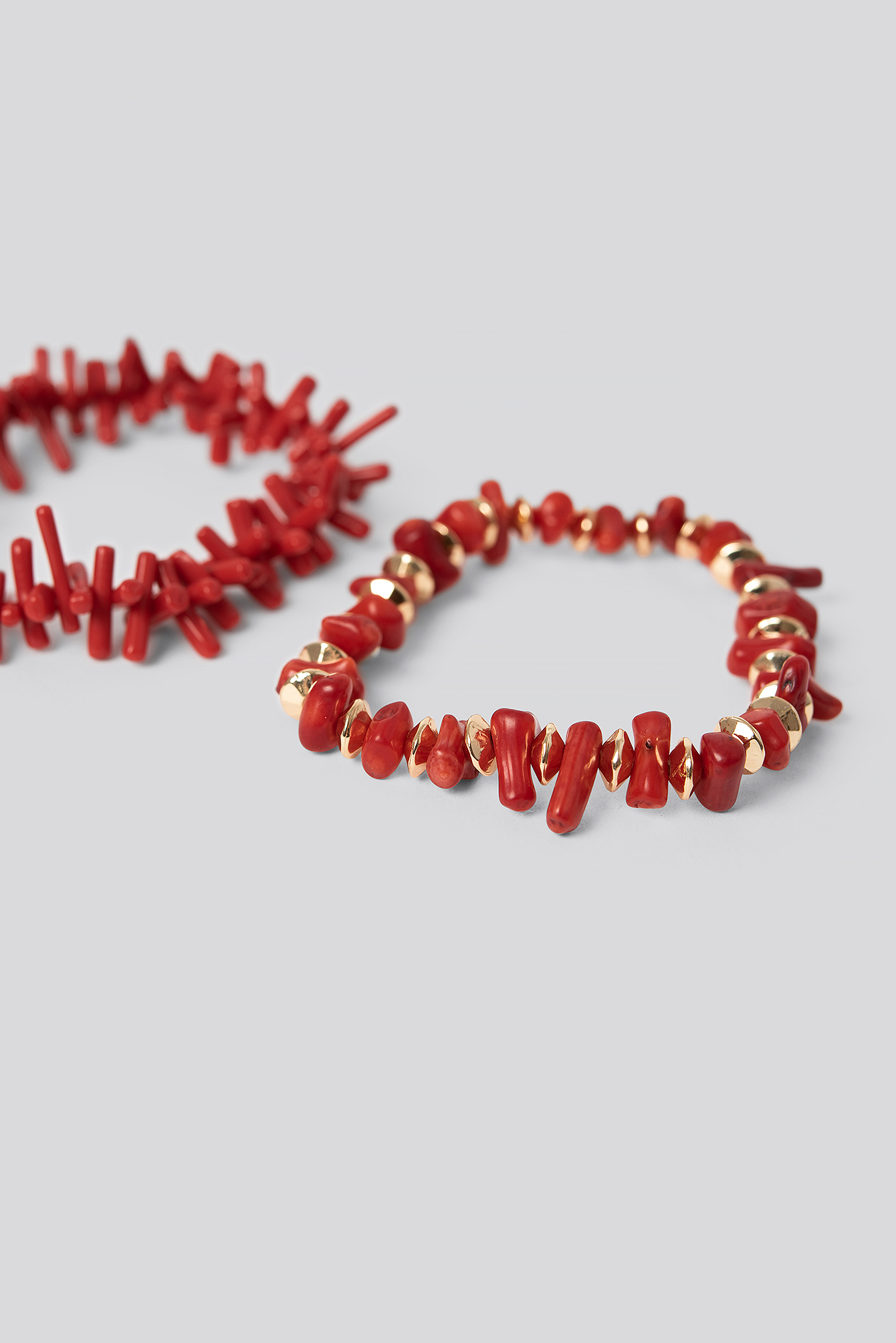 Red 2-pack Coral Look Bracelets