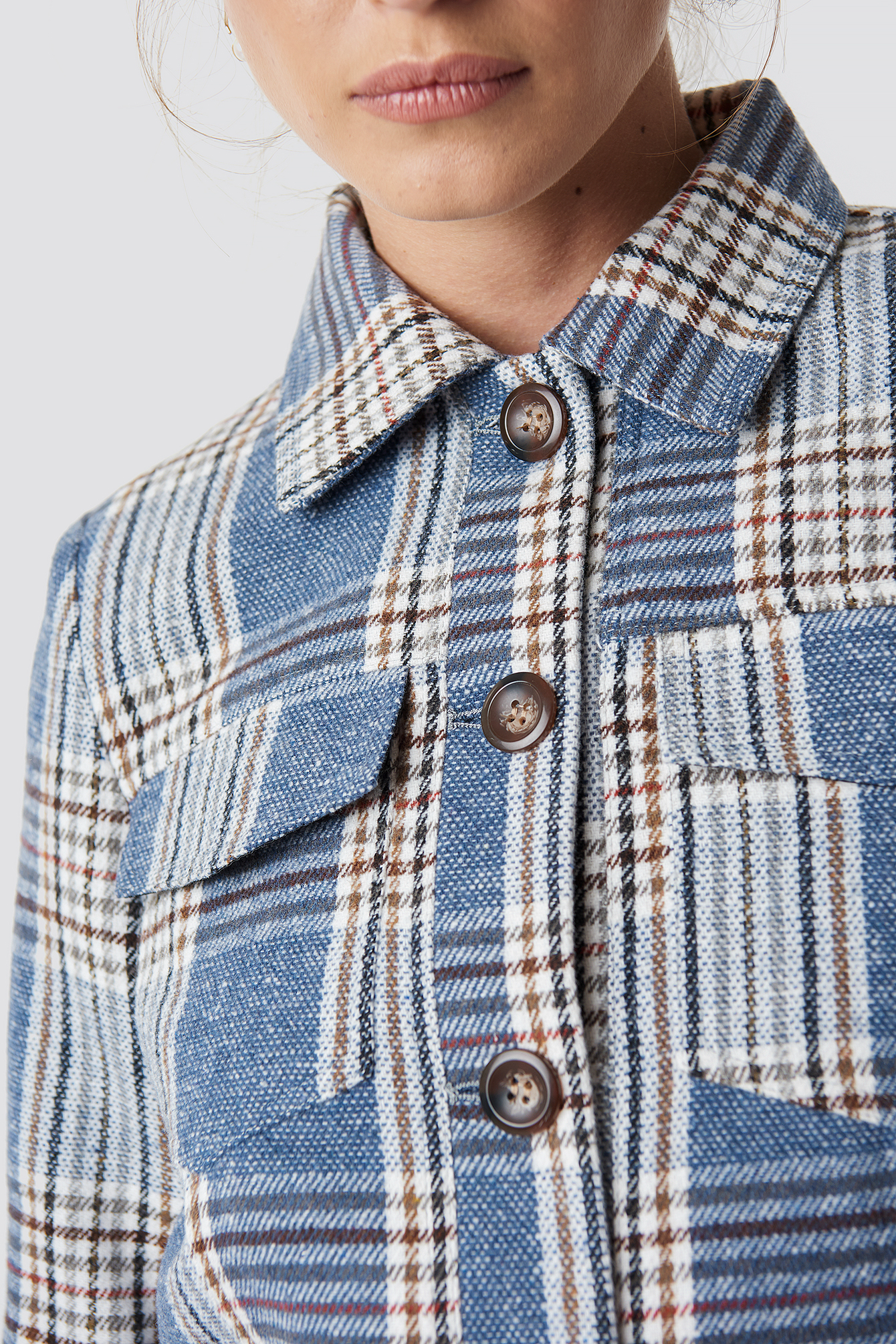 checked short jacket