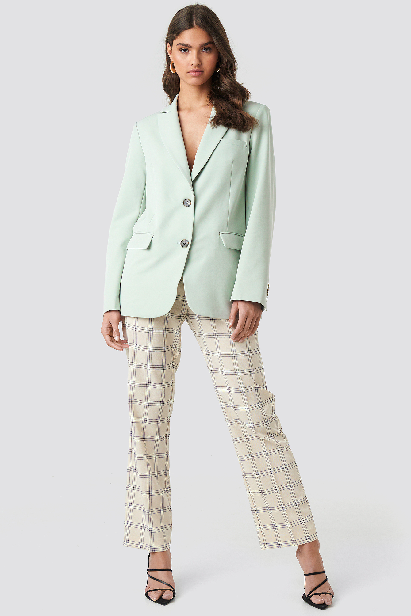 green fitted blazer