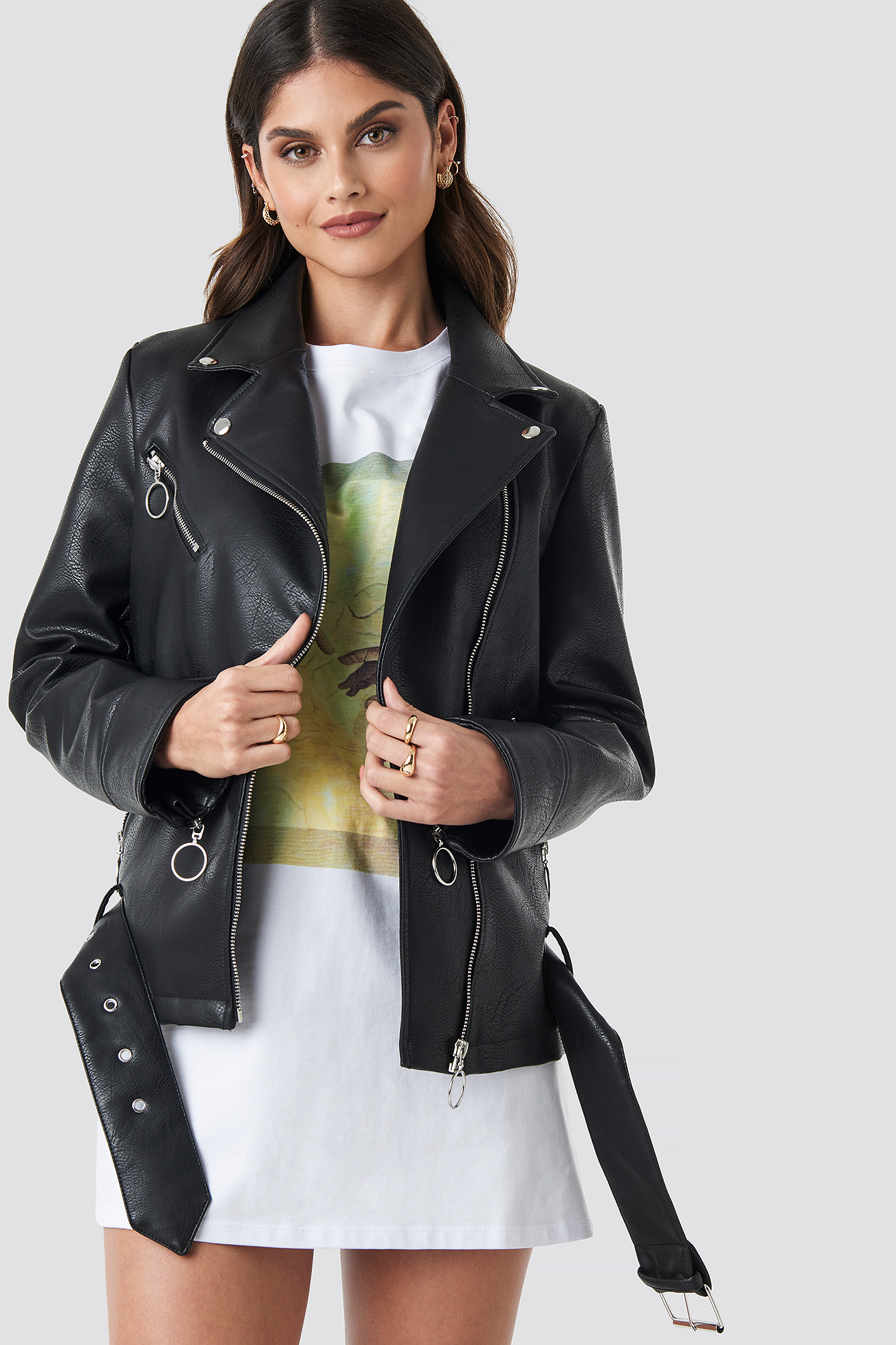 oversize leather jacket