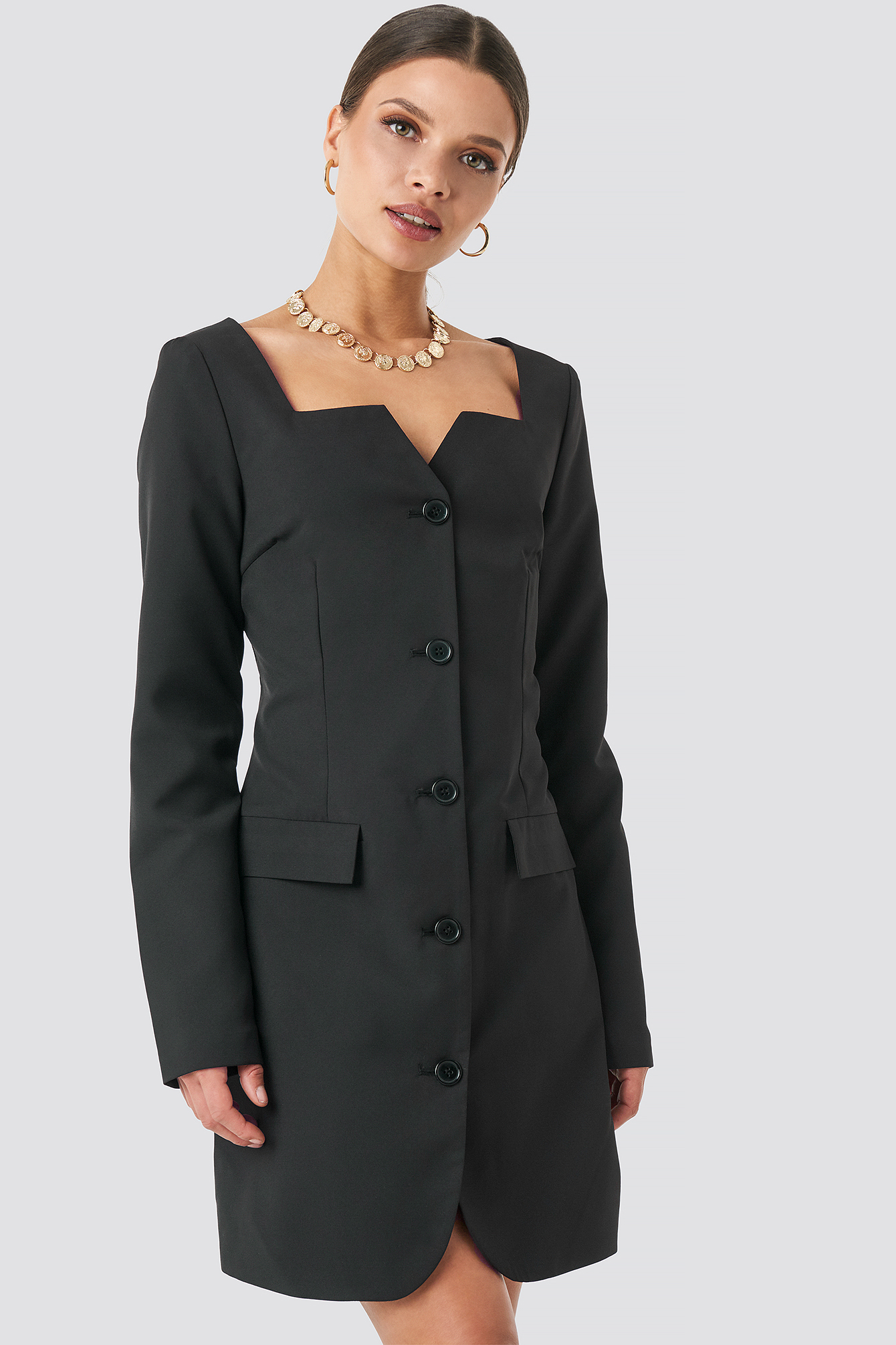 Fitted Blazer Dress Black