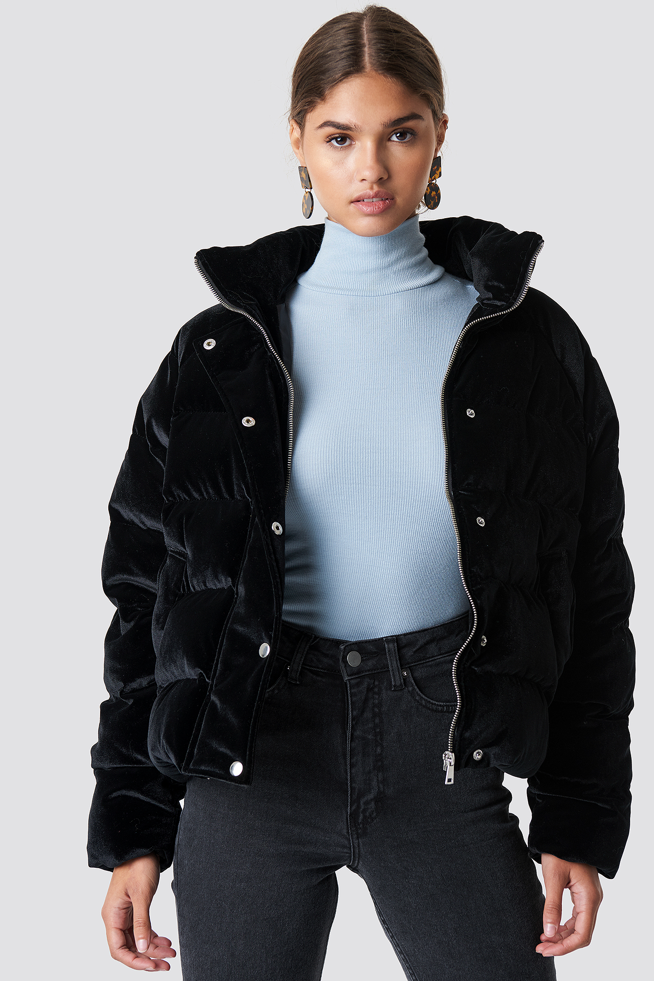 velvet puffa jacket