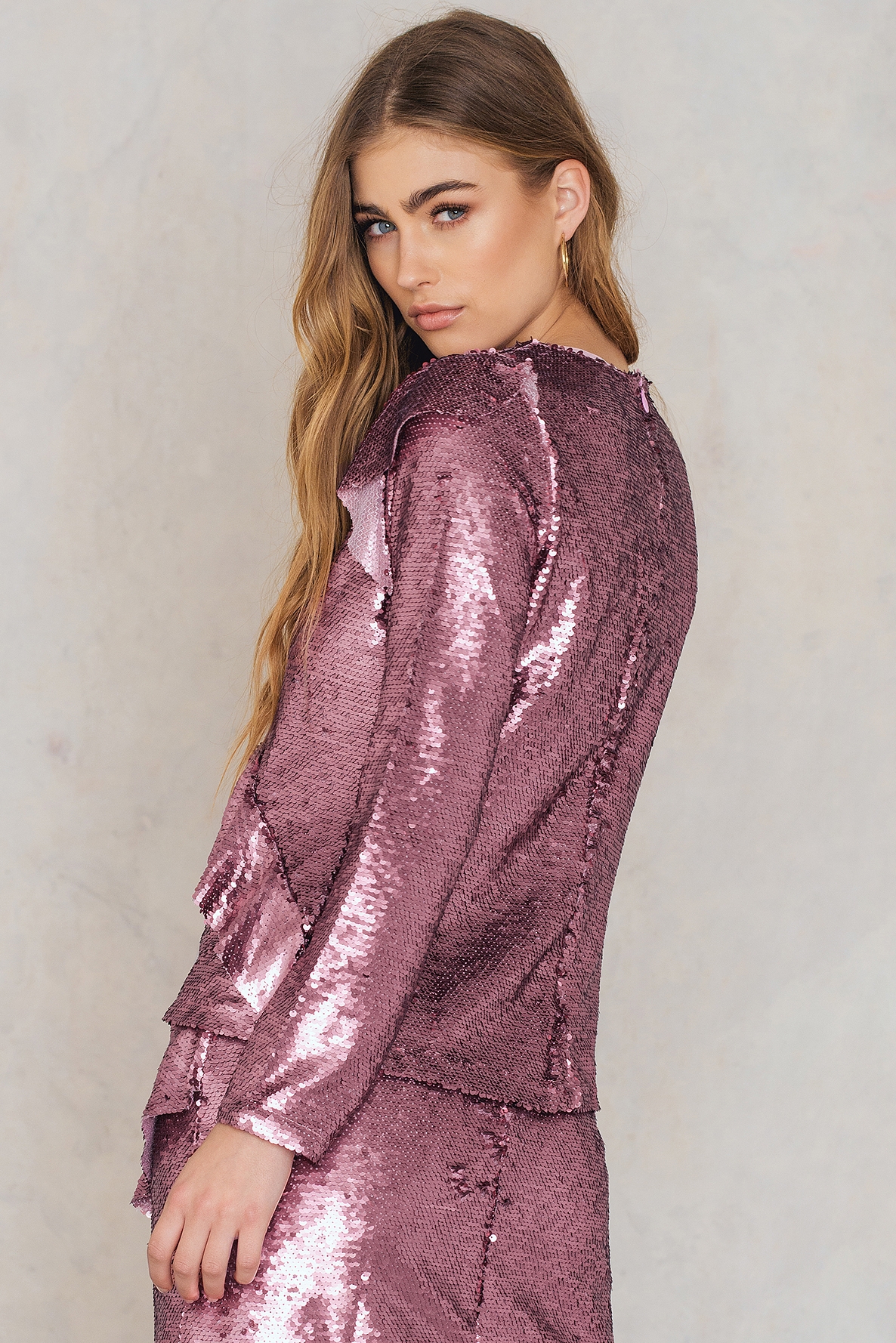 pink sequin turtleneck