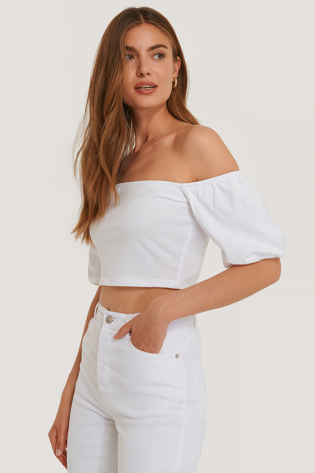 white bardot crop