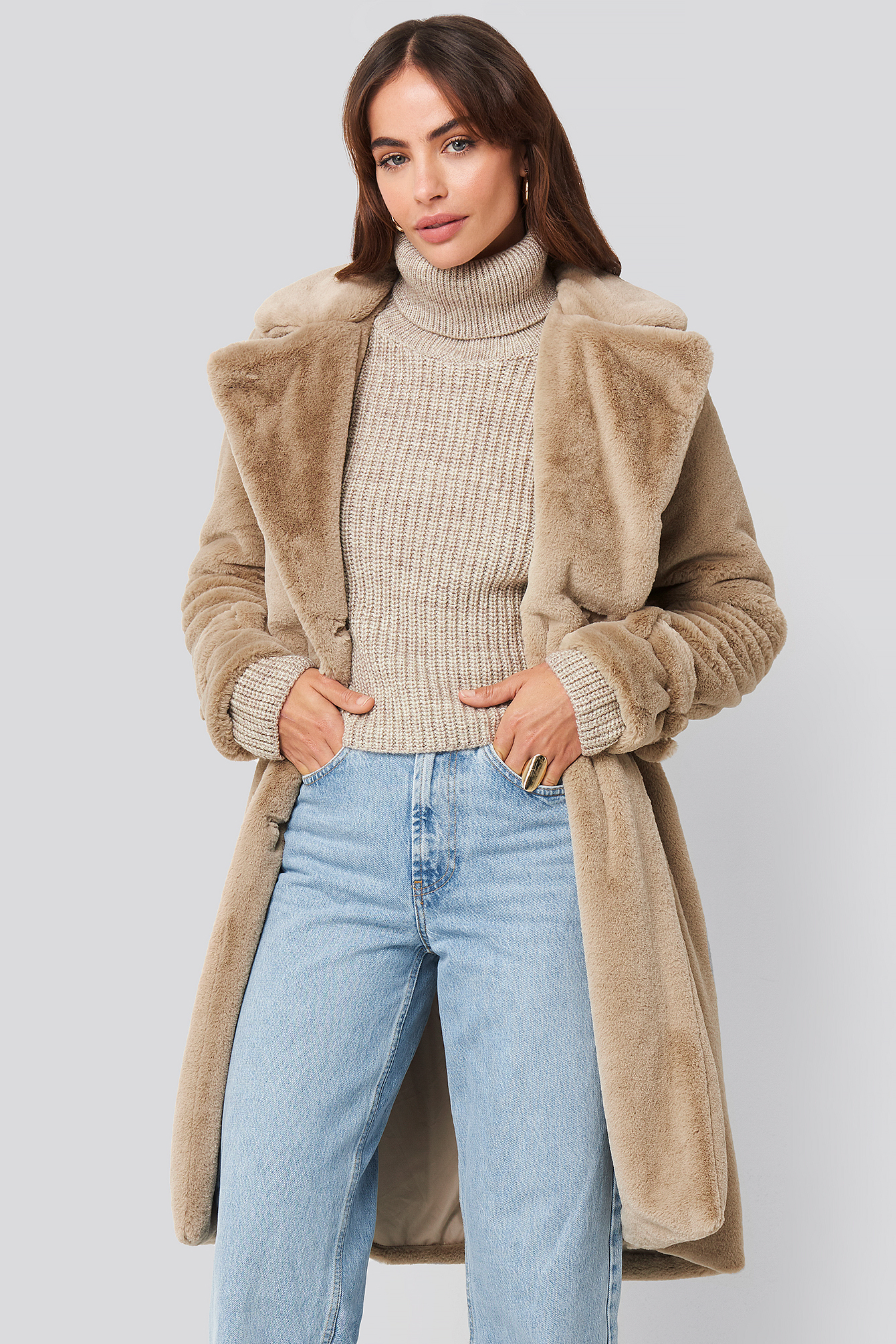 beige shearling coat