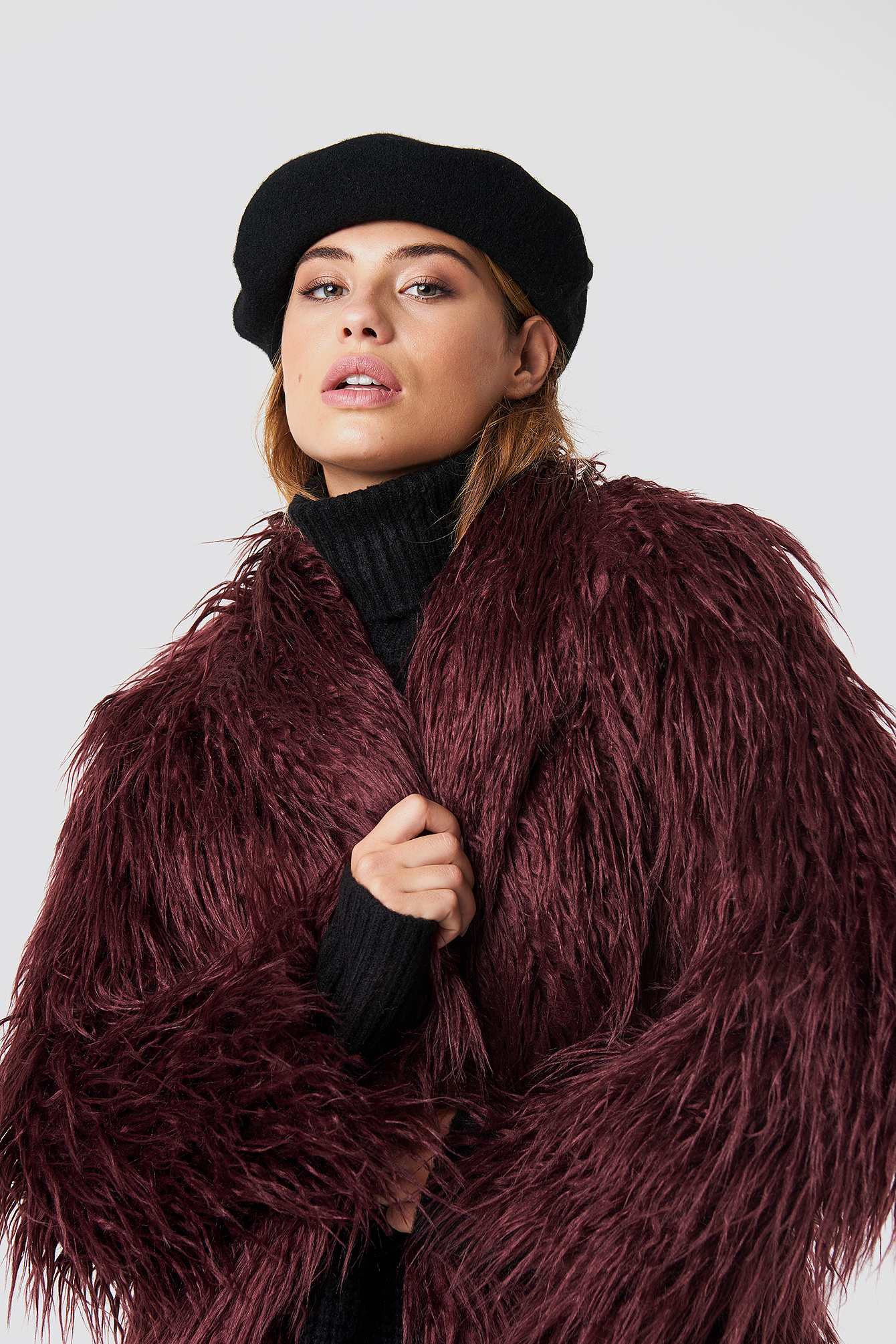 puffy faux fur jacket