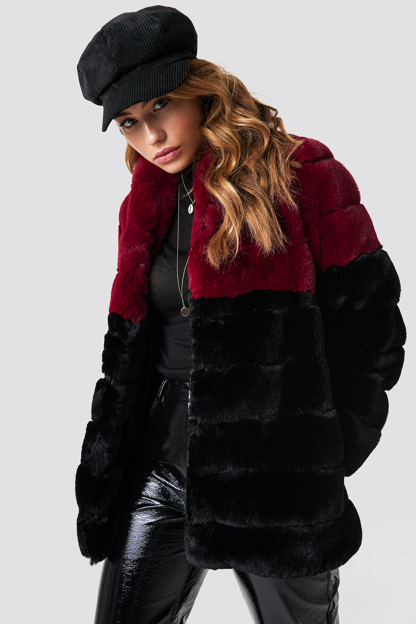 long faux fur jacket