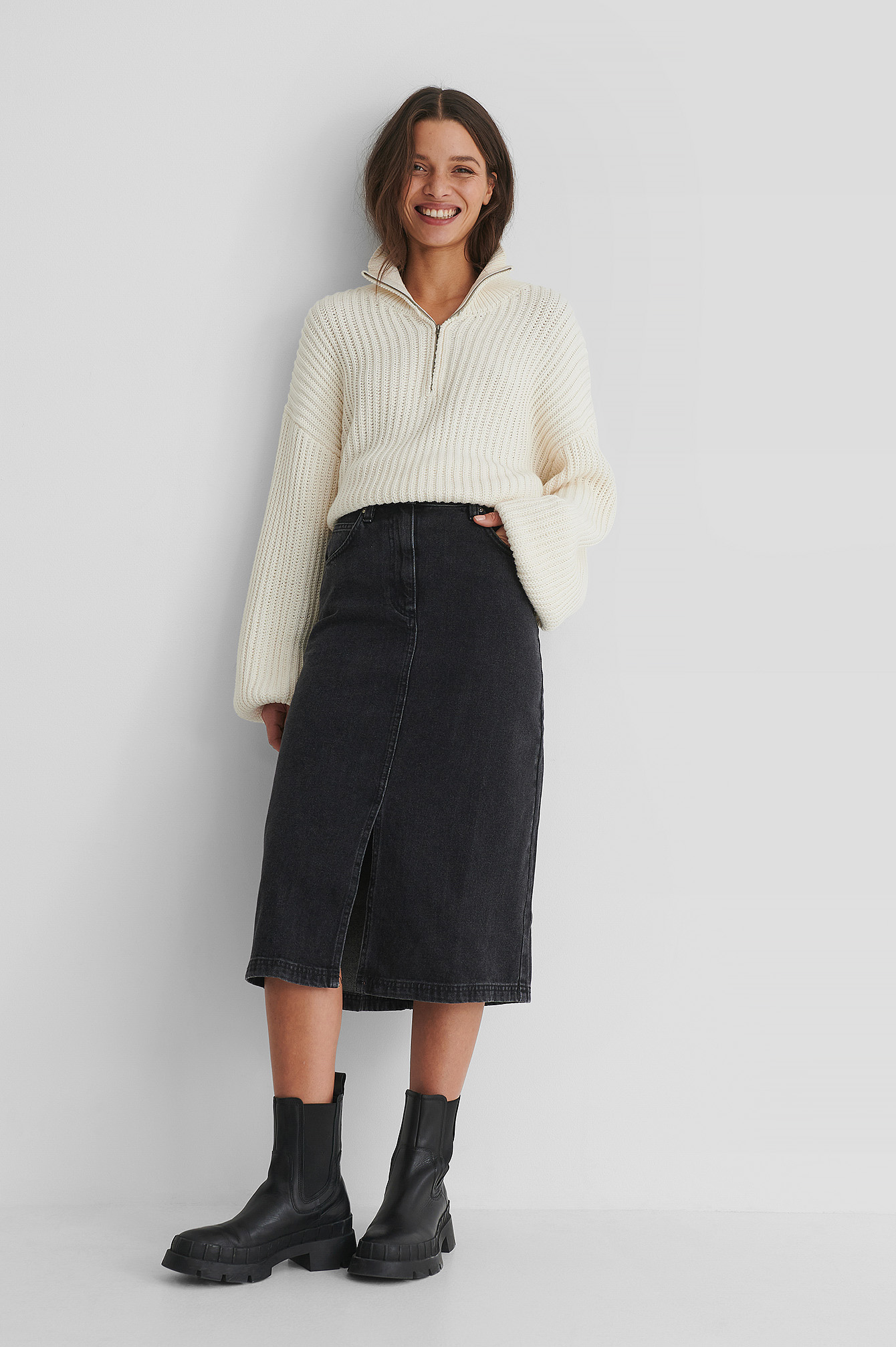 Bay Denim Skirt Black