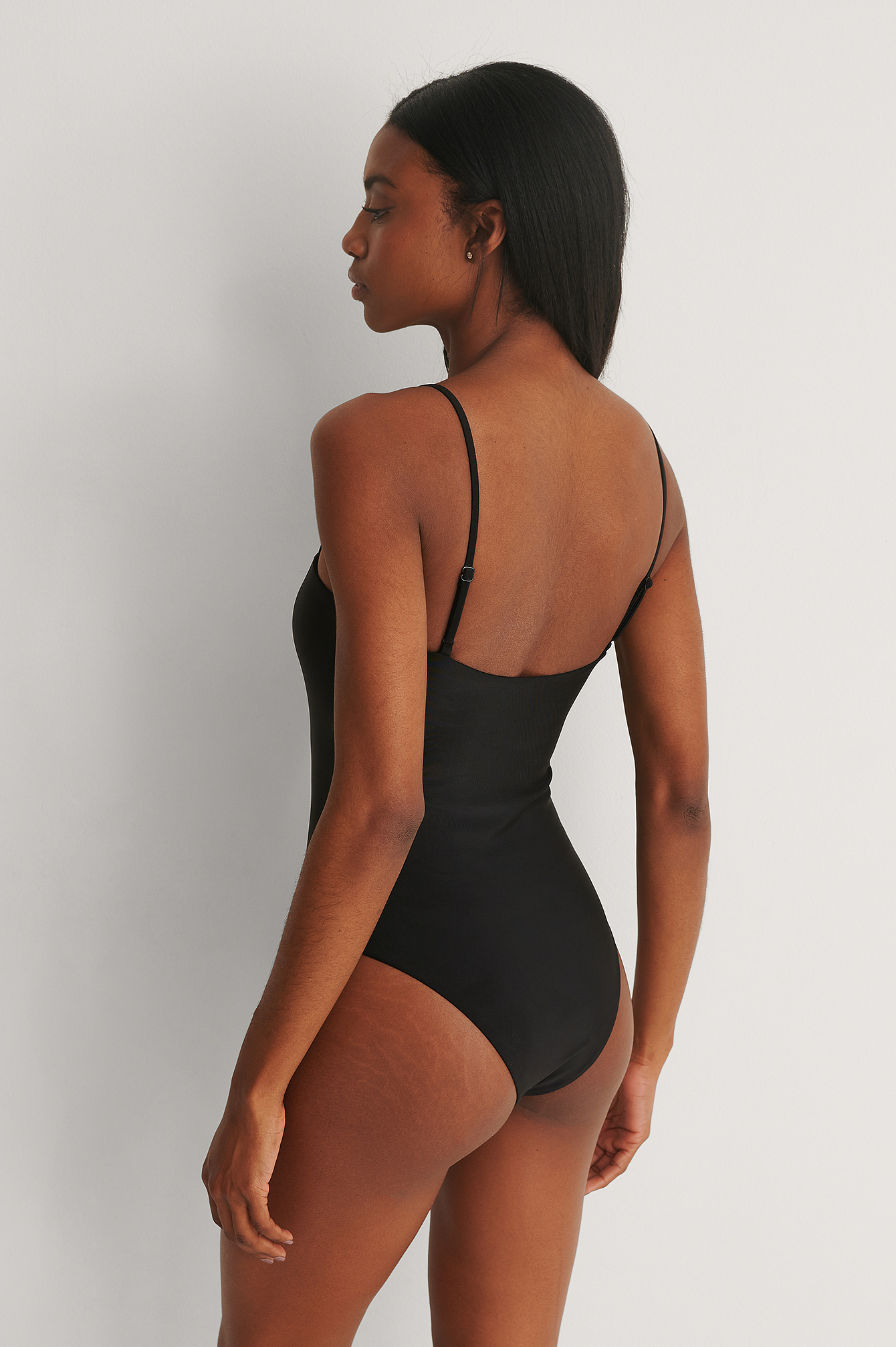 Black Recycled High Cut Swimsuit