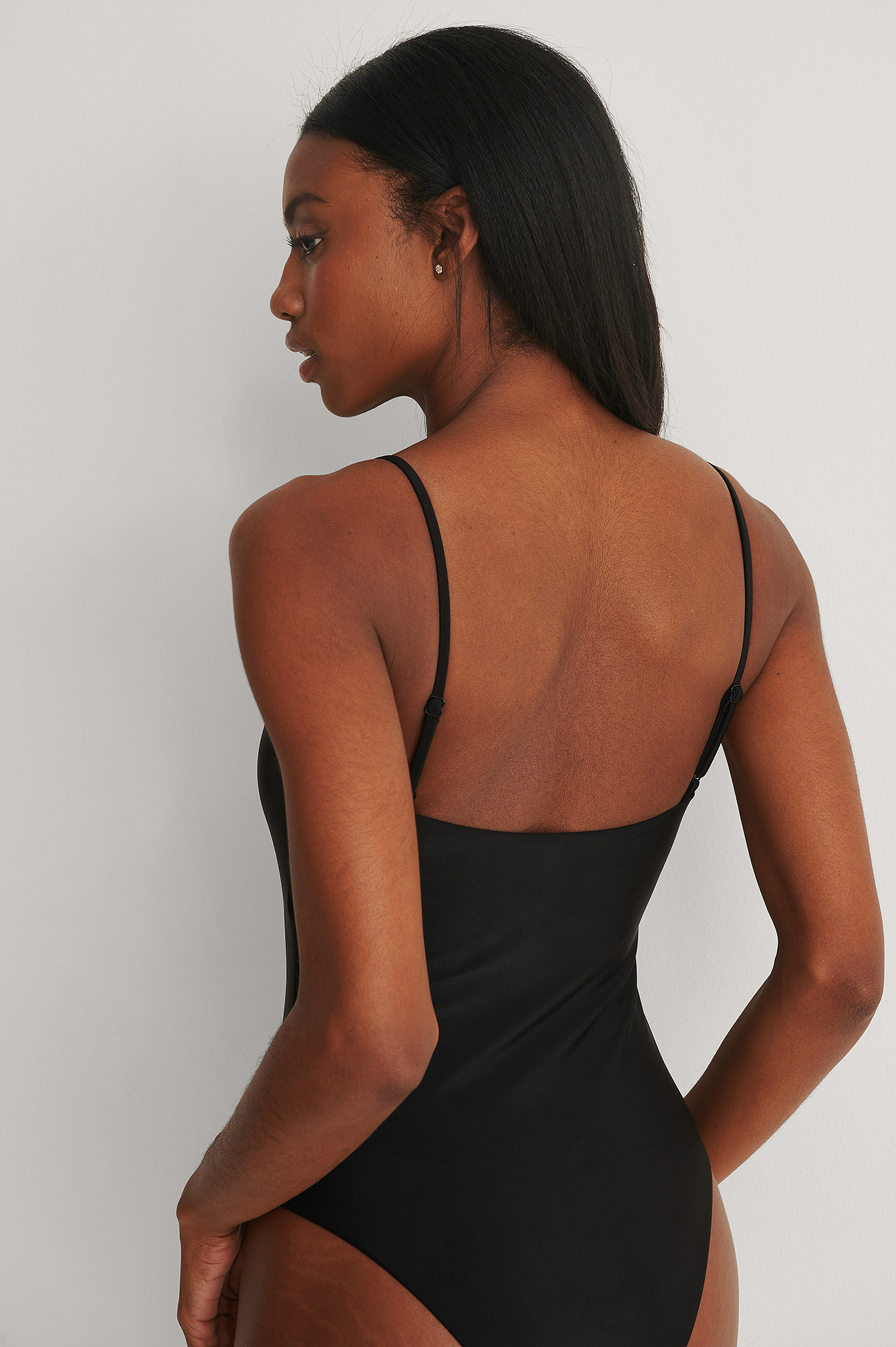 Black Recycled High Cut Swimsuit