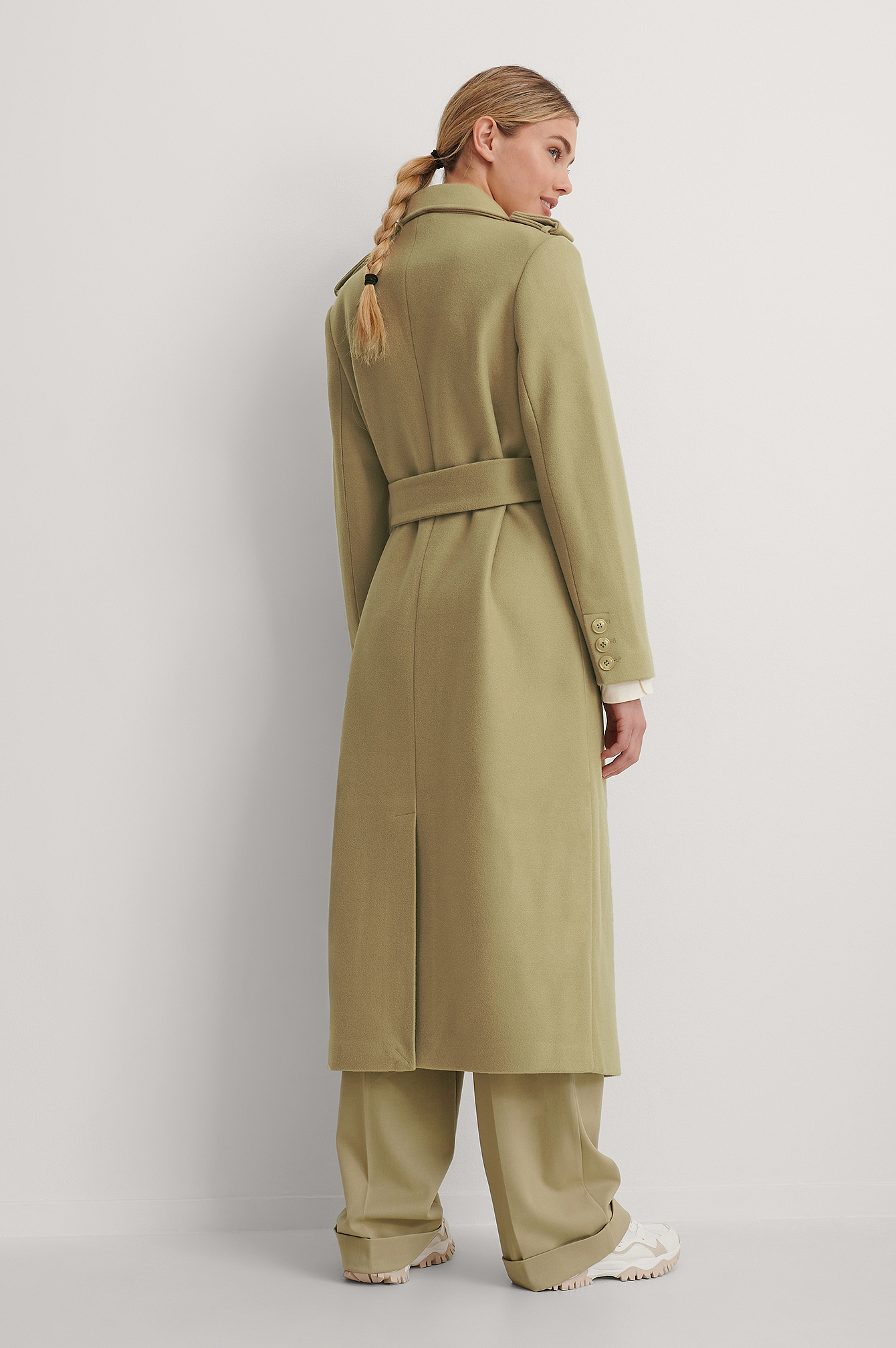 khaki maxi coat
