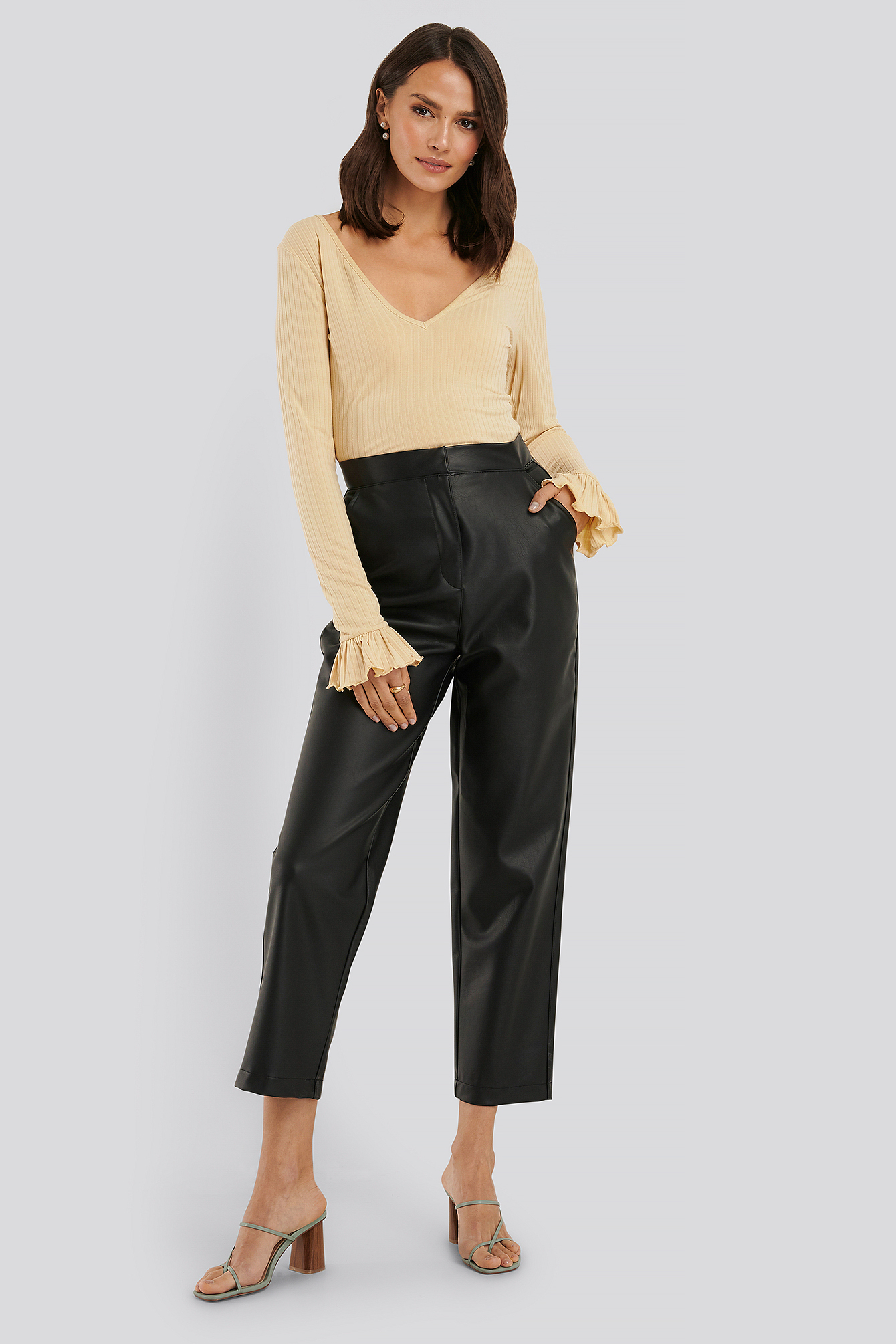 black loose fit pants