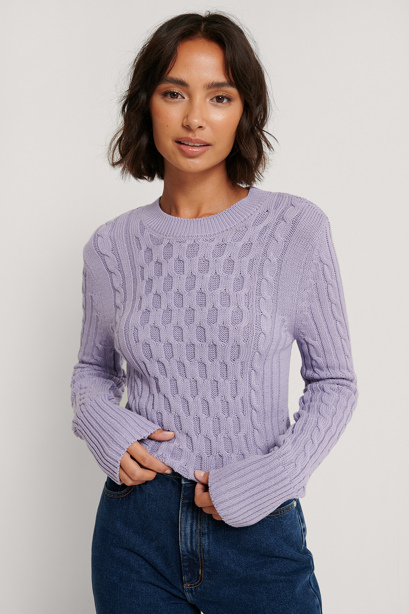 pull maille violet