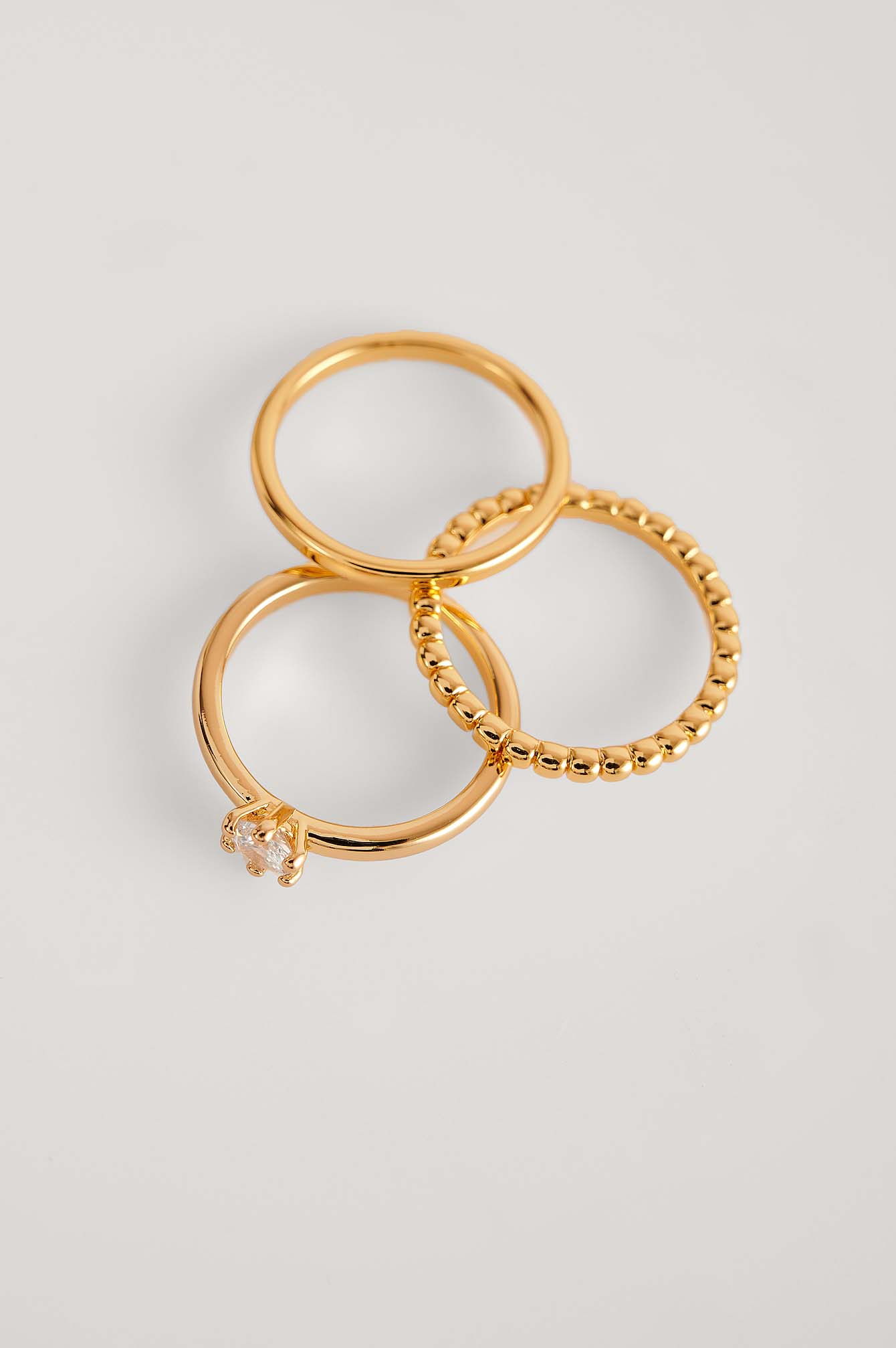 Gold 3-Pack 18K Gold Plated Mixed Rings