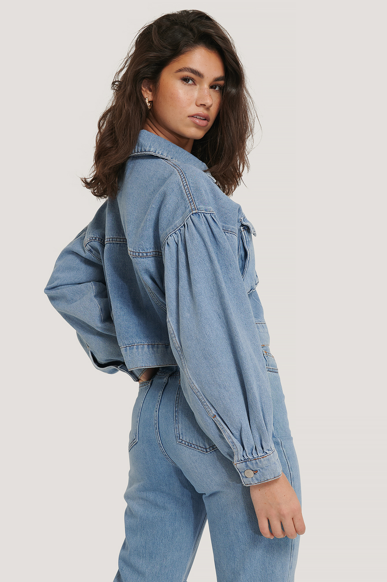 balloon sleeve denim jacket