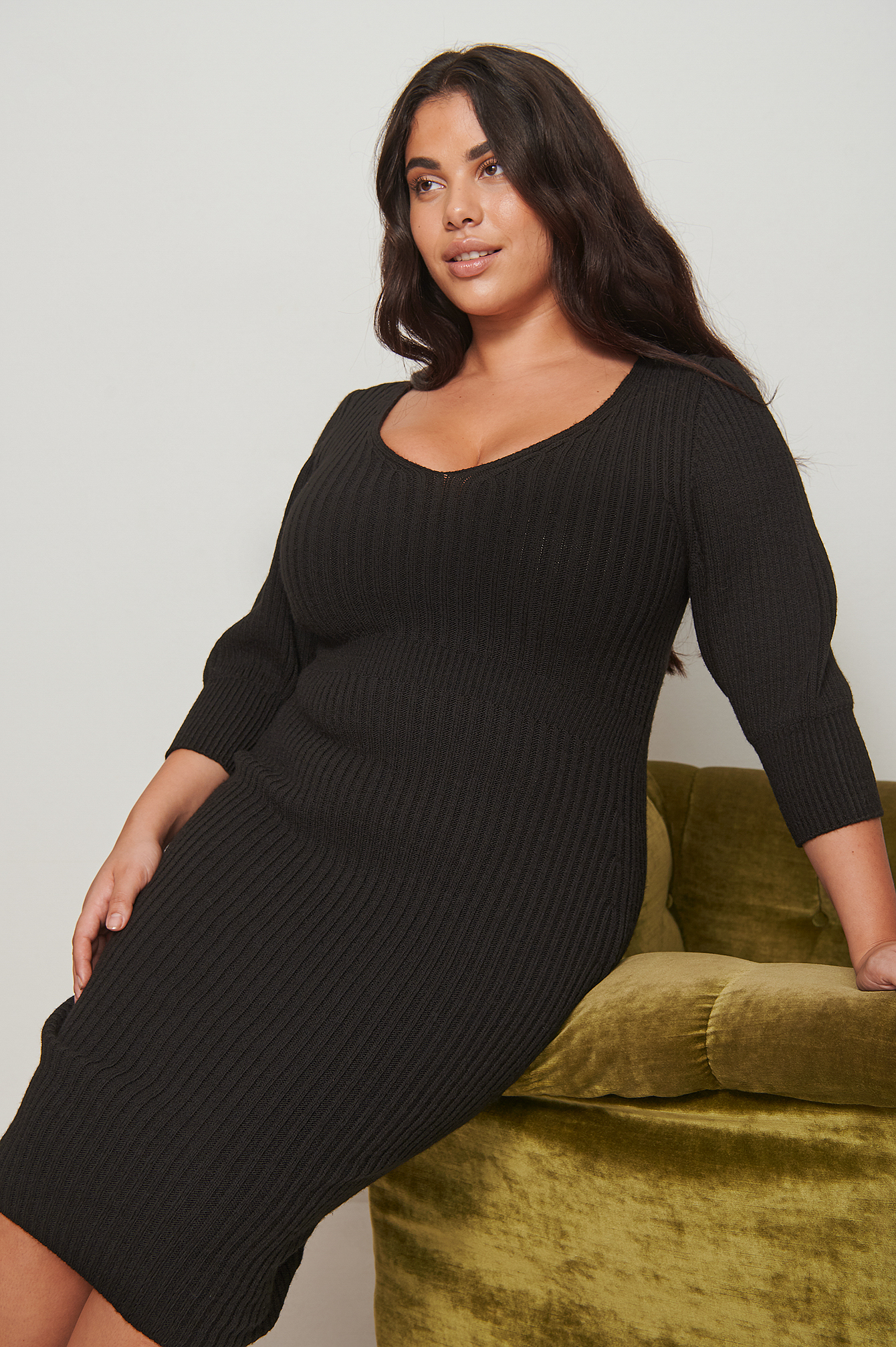 Balloon Sleeve Knitted Midi Dress Black Na Kdlounge Com Balloon Sleeve Knitted Midi Dress Black Na Kdlounge Com