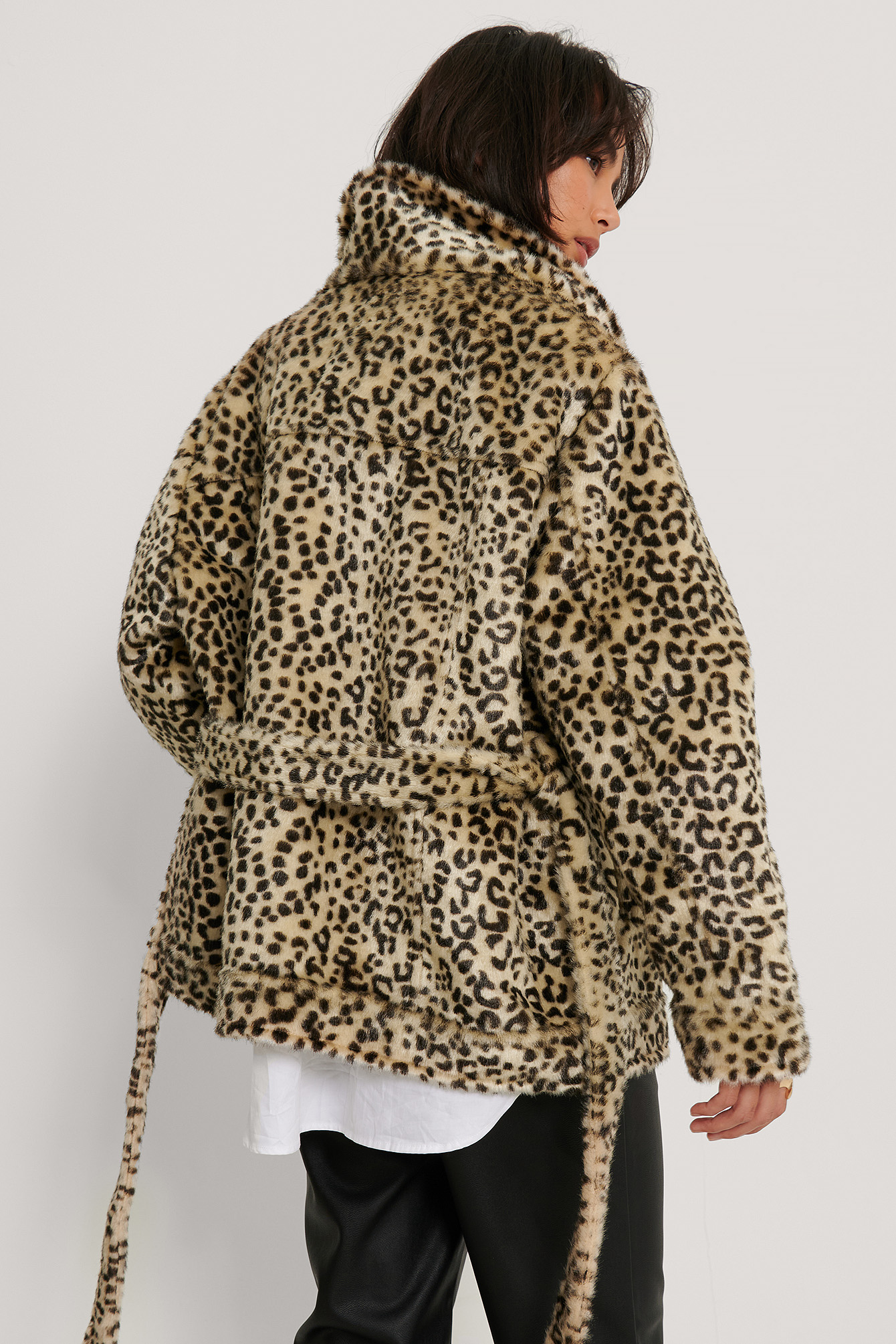 multicolor fur jacket