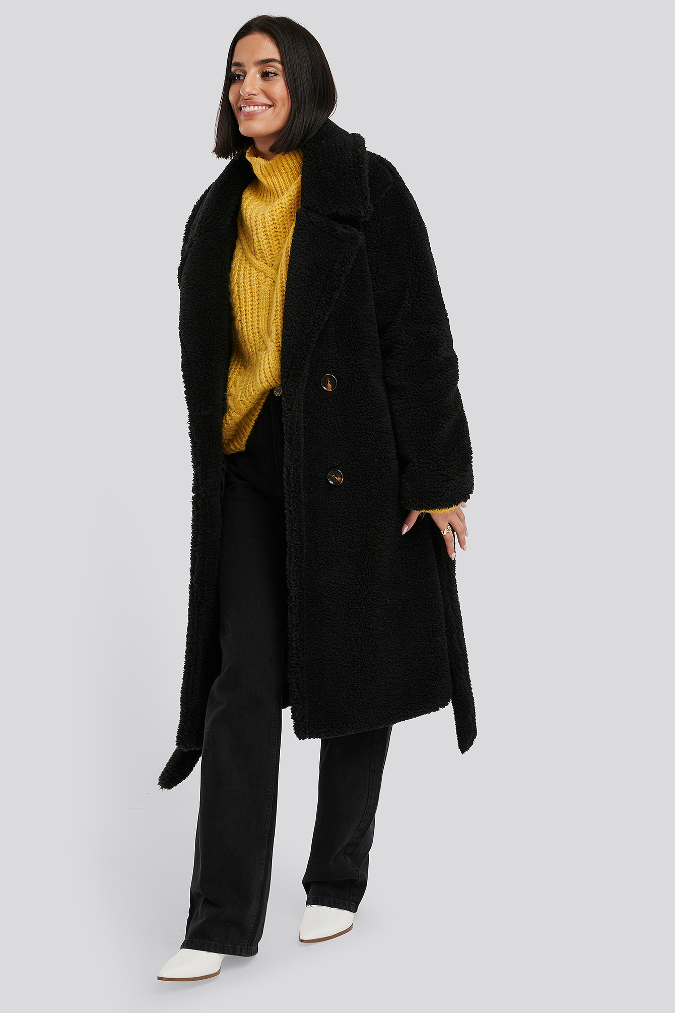 long black teddy jacket
