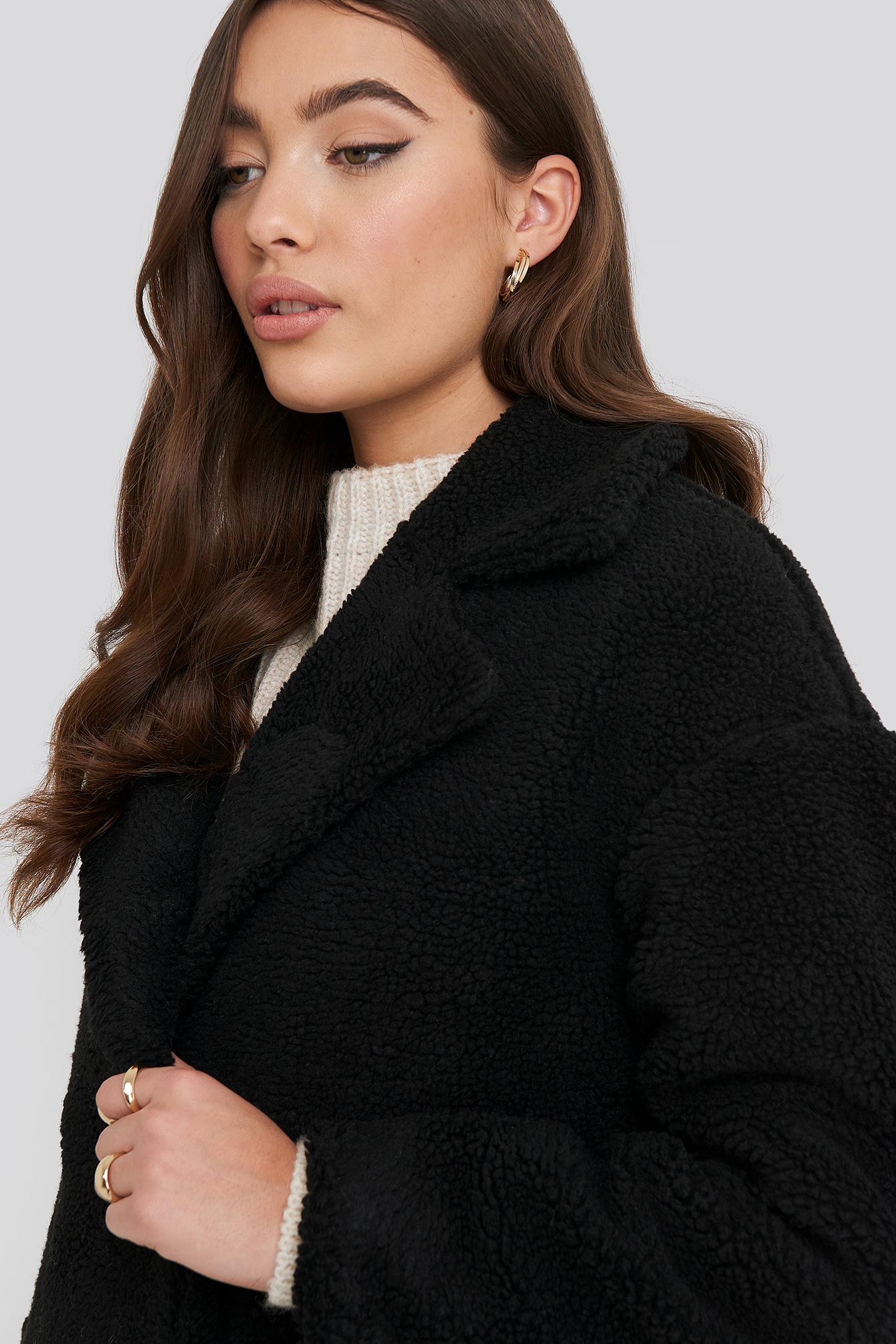 big collar teddy coat