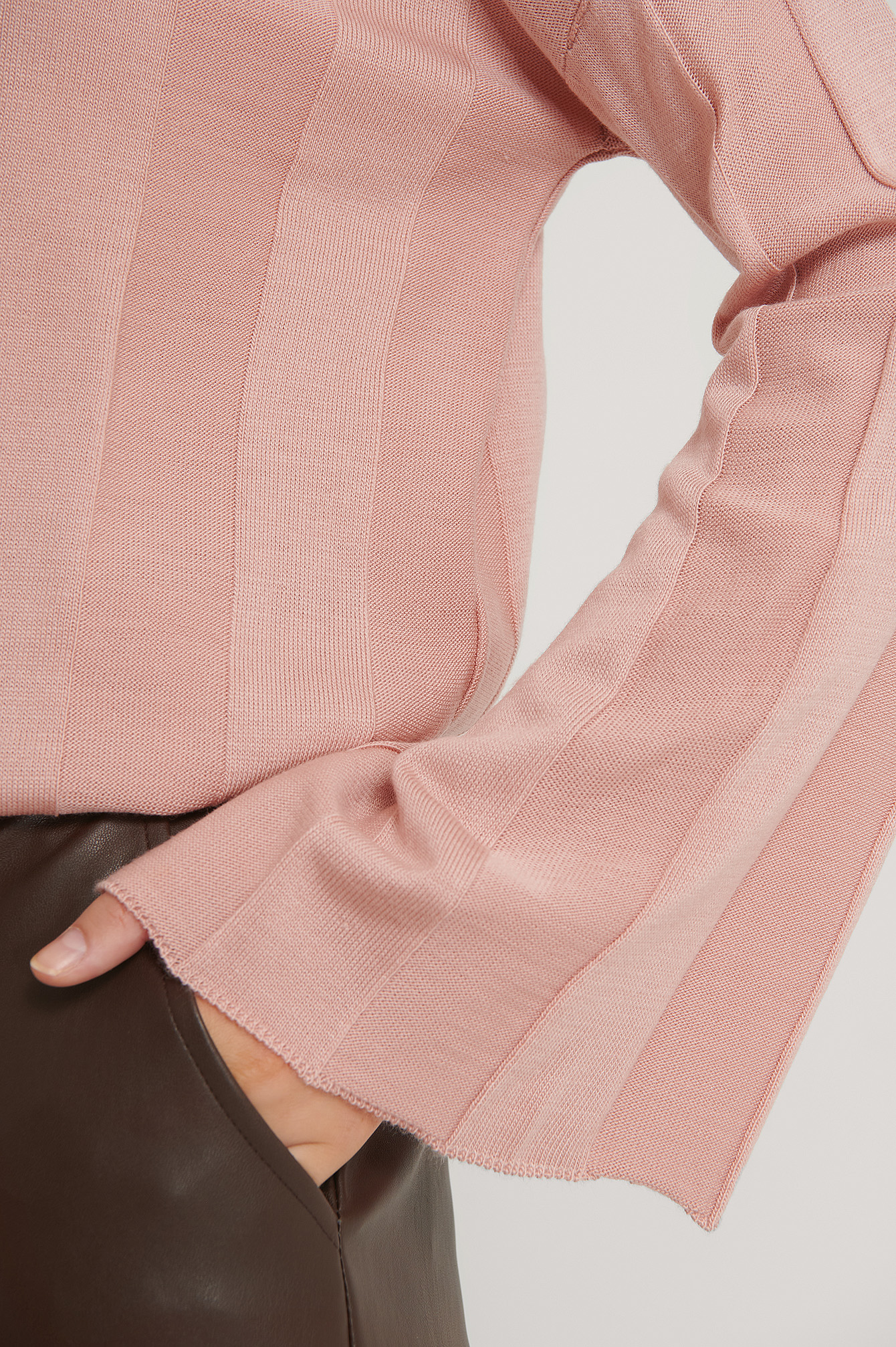pink sweater cropped