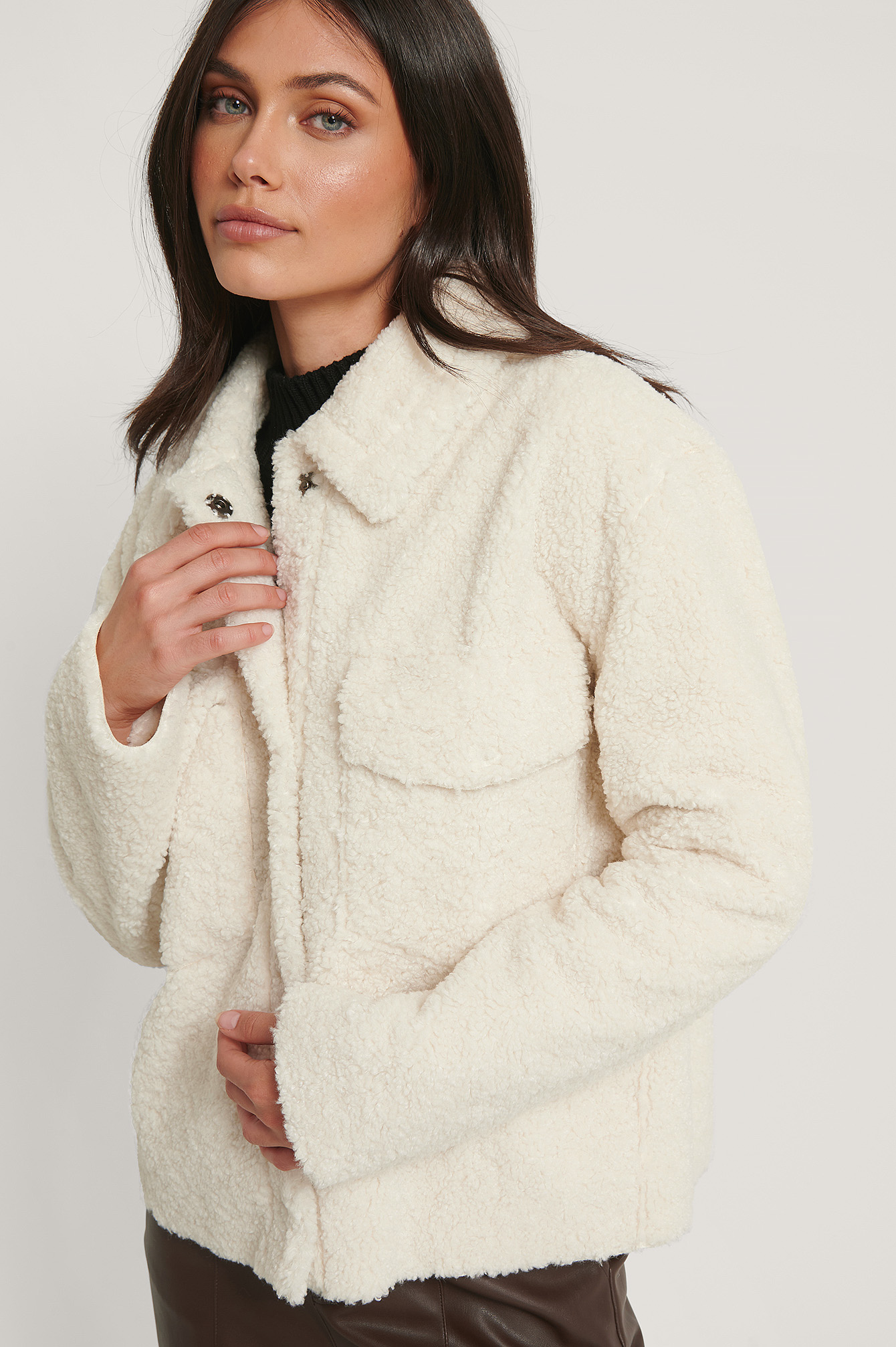 Bonded Teddy Jacket Offwhite