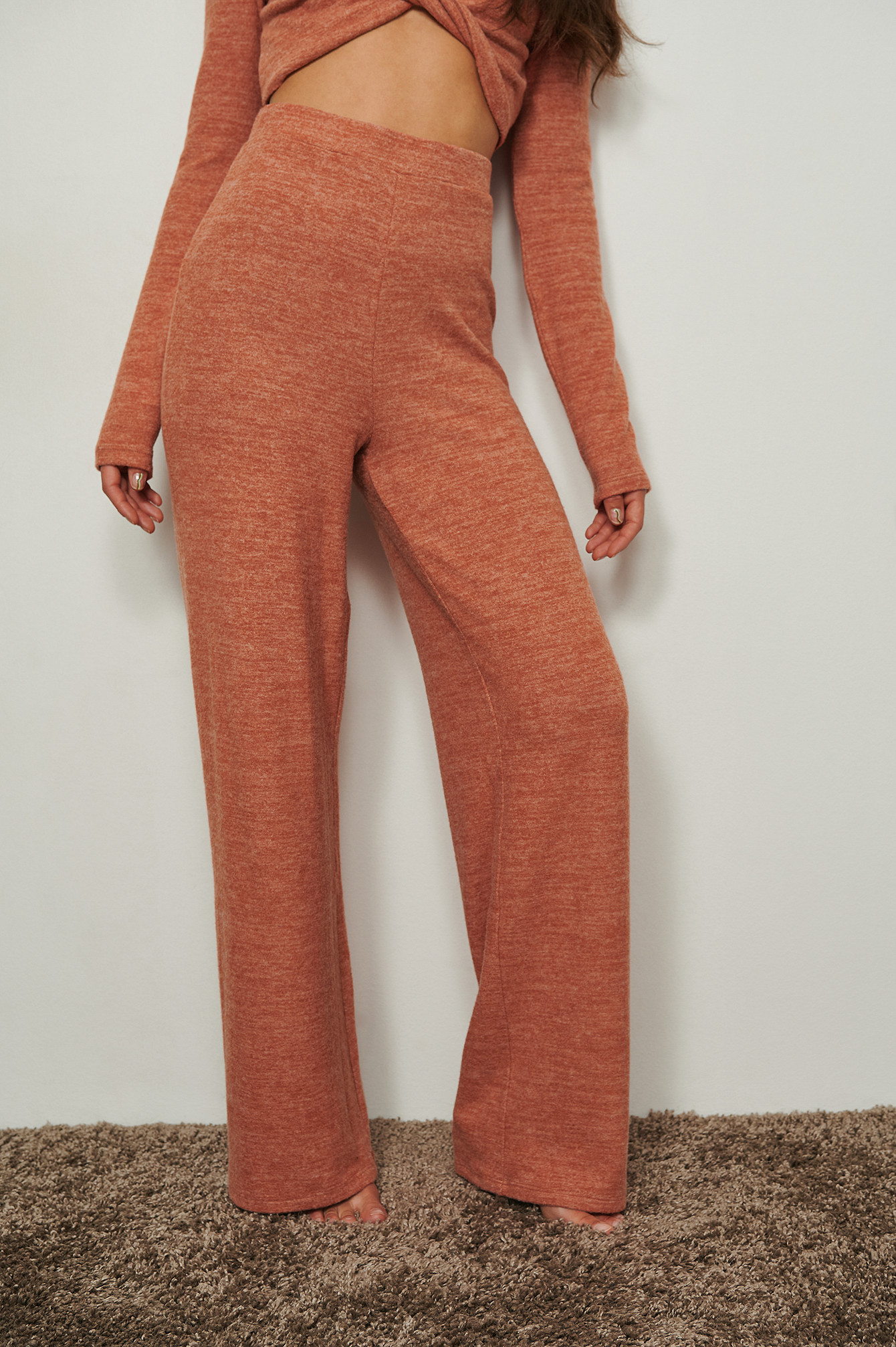Brushed Straight Leg Pants Orange Na Kdlounge Com Brushed Straight Leg Pants Orange Na Kdlounge Com
