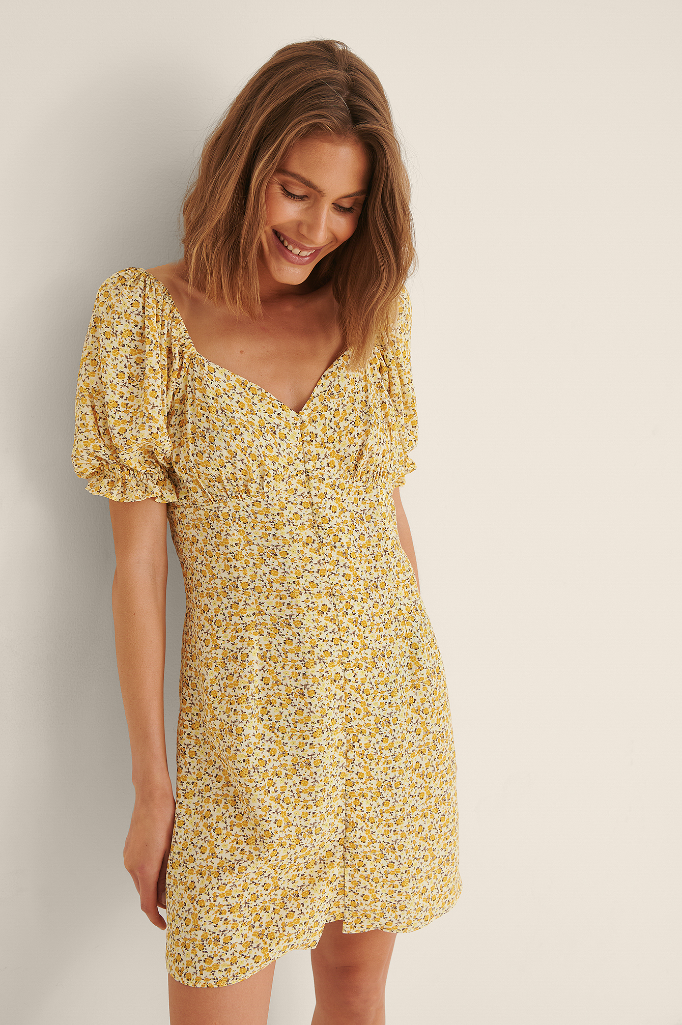 Button Through Prairie Mini Dress Yellow Na Kdlounge Com Button Through Prairie Mini Dress Yellow Na Kdlounge Com