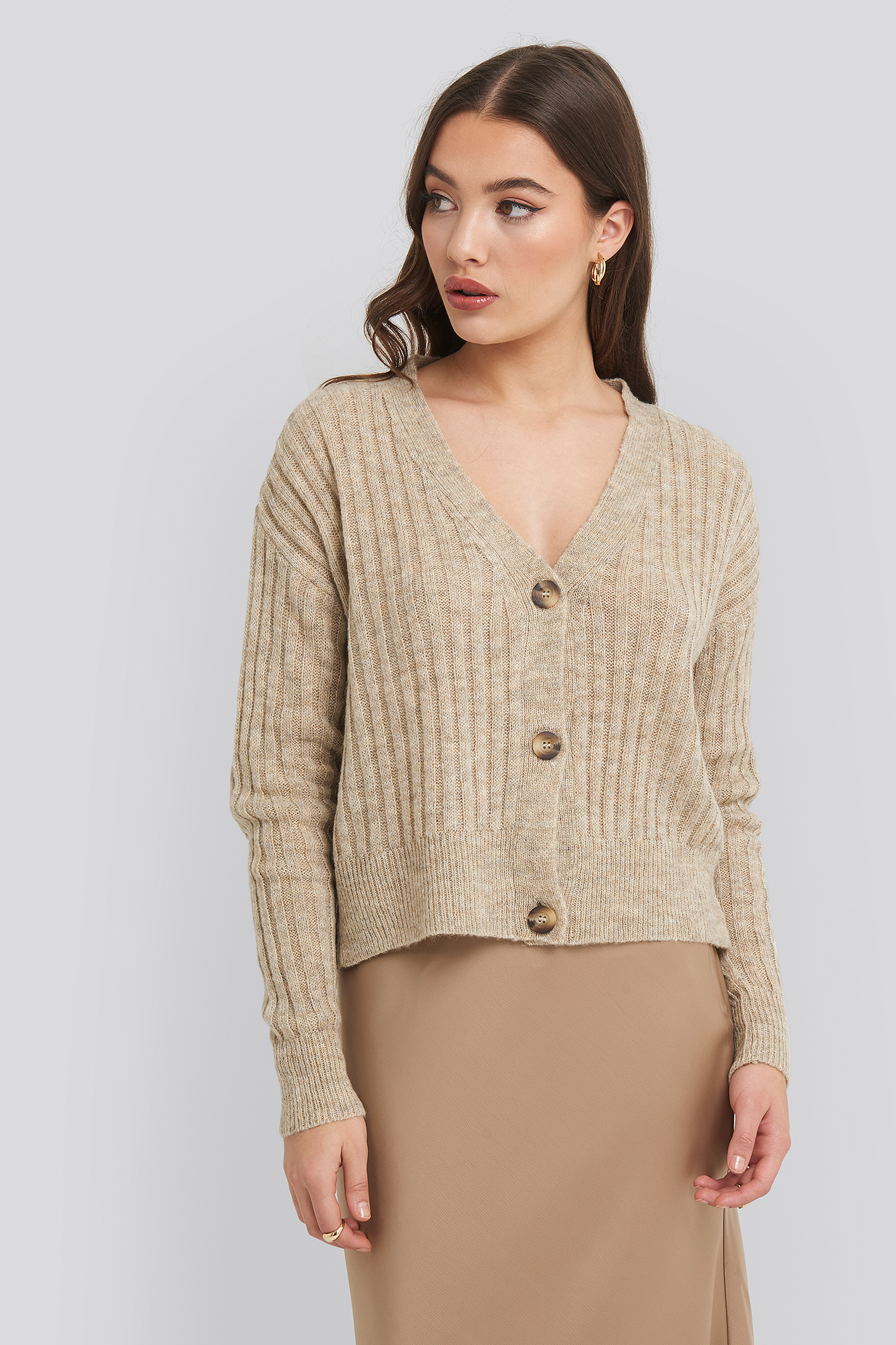 Button Up Ribbed Cropped Cardigan Beige Na Kdlounge Com Button Up Ribbed Cropped Cardigan Beige Na Kdlounge Com