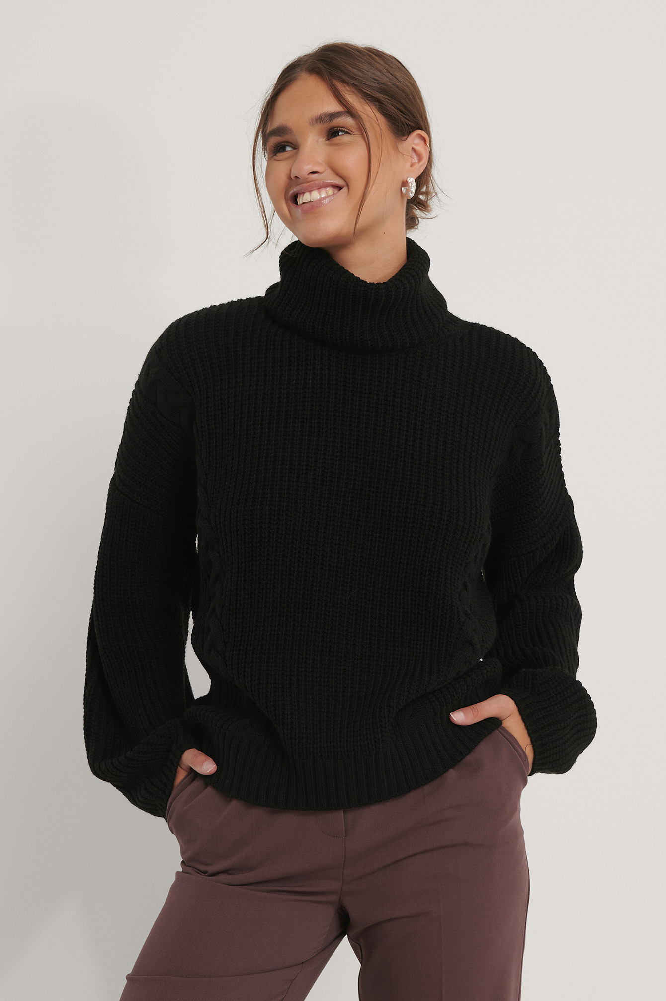 black oversized knit