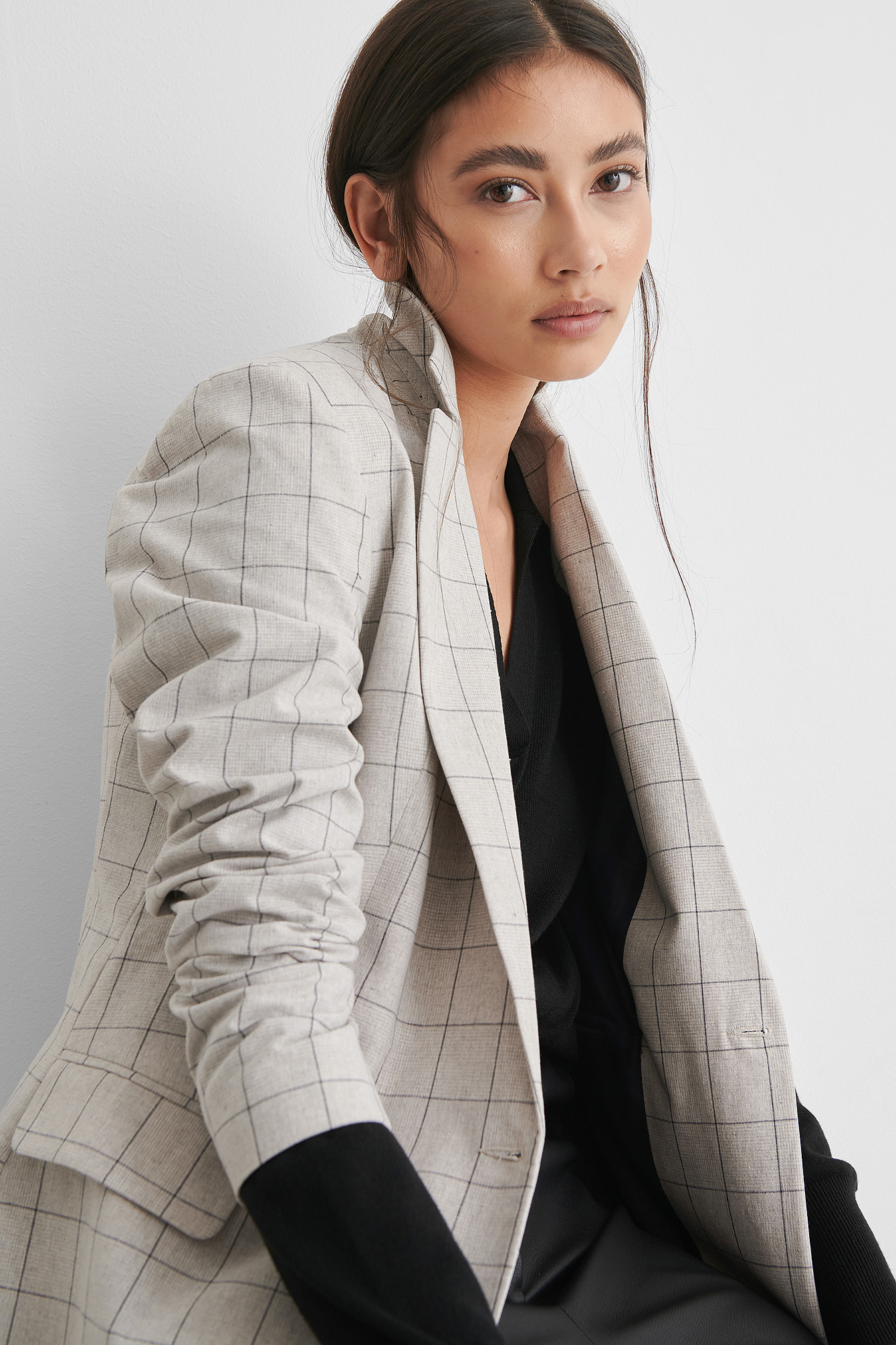 witchery check blazer