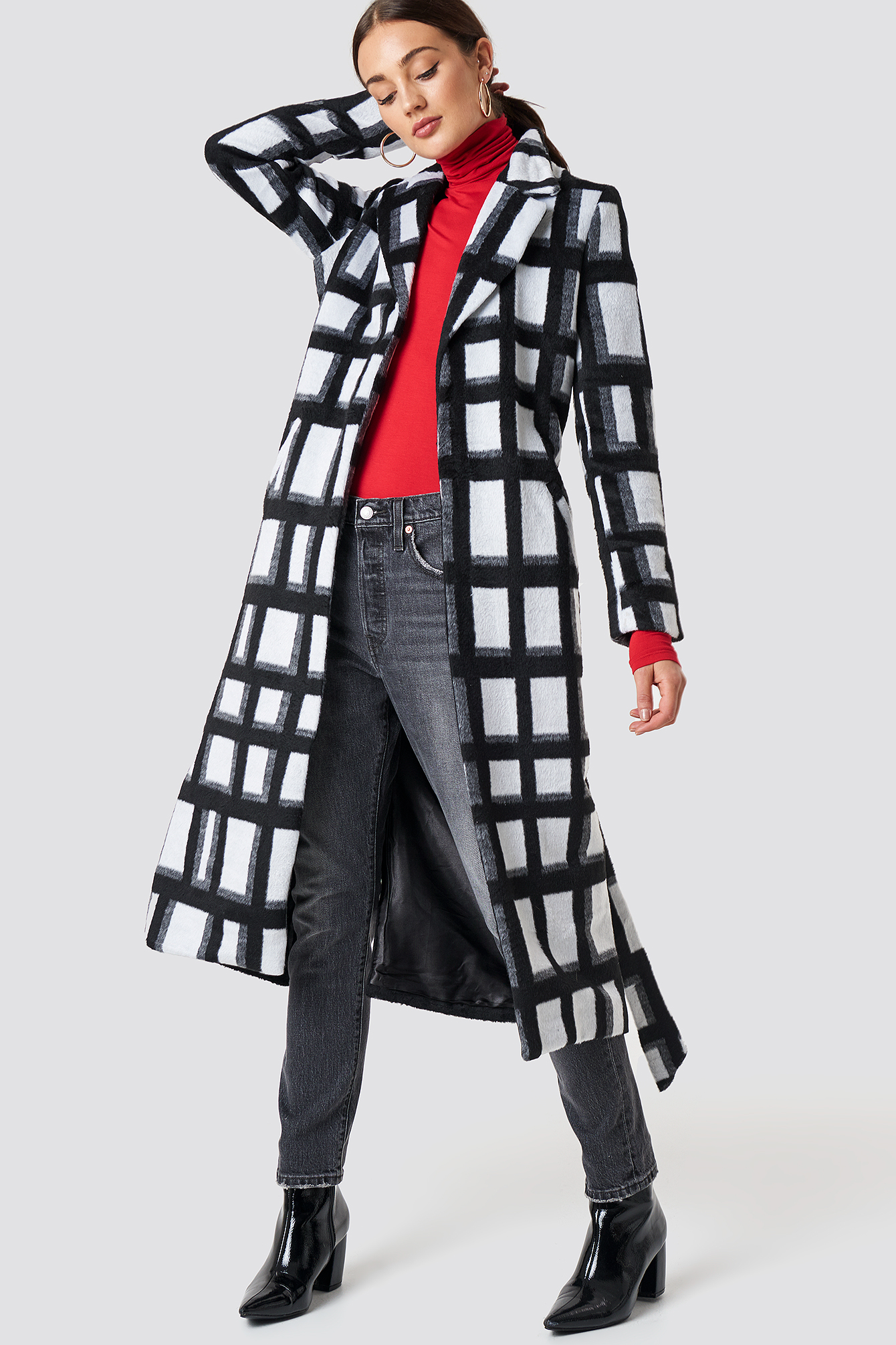 checked coat