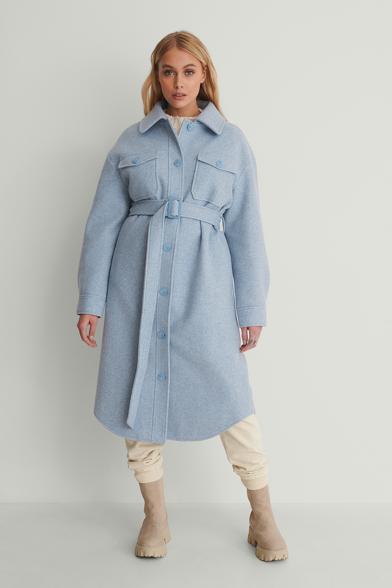 aritzia long denim jacket