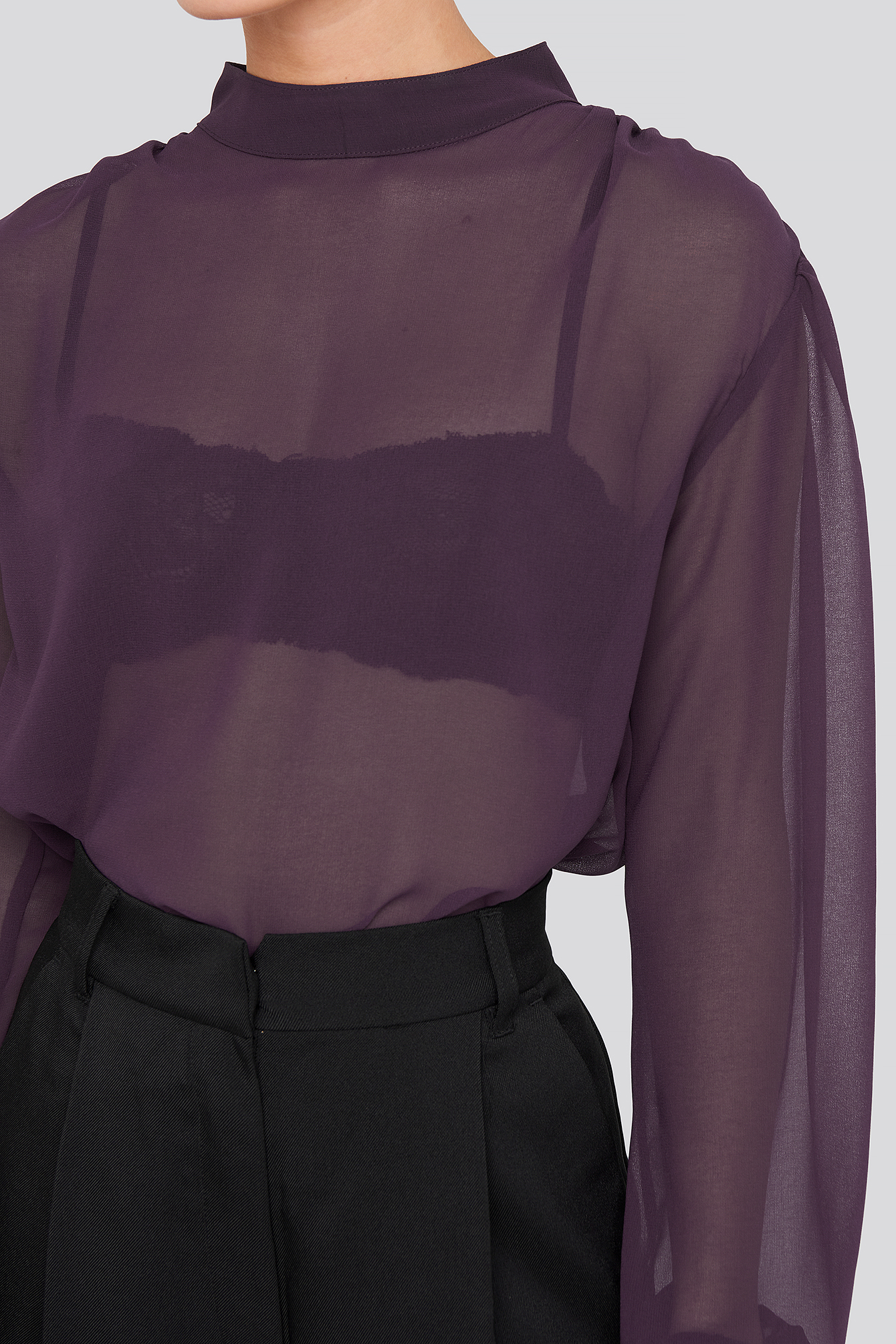 chiffon high neck blouse