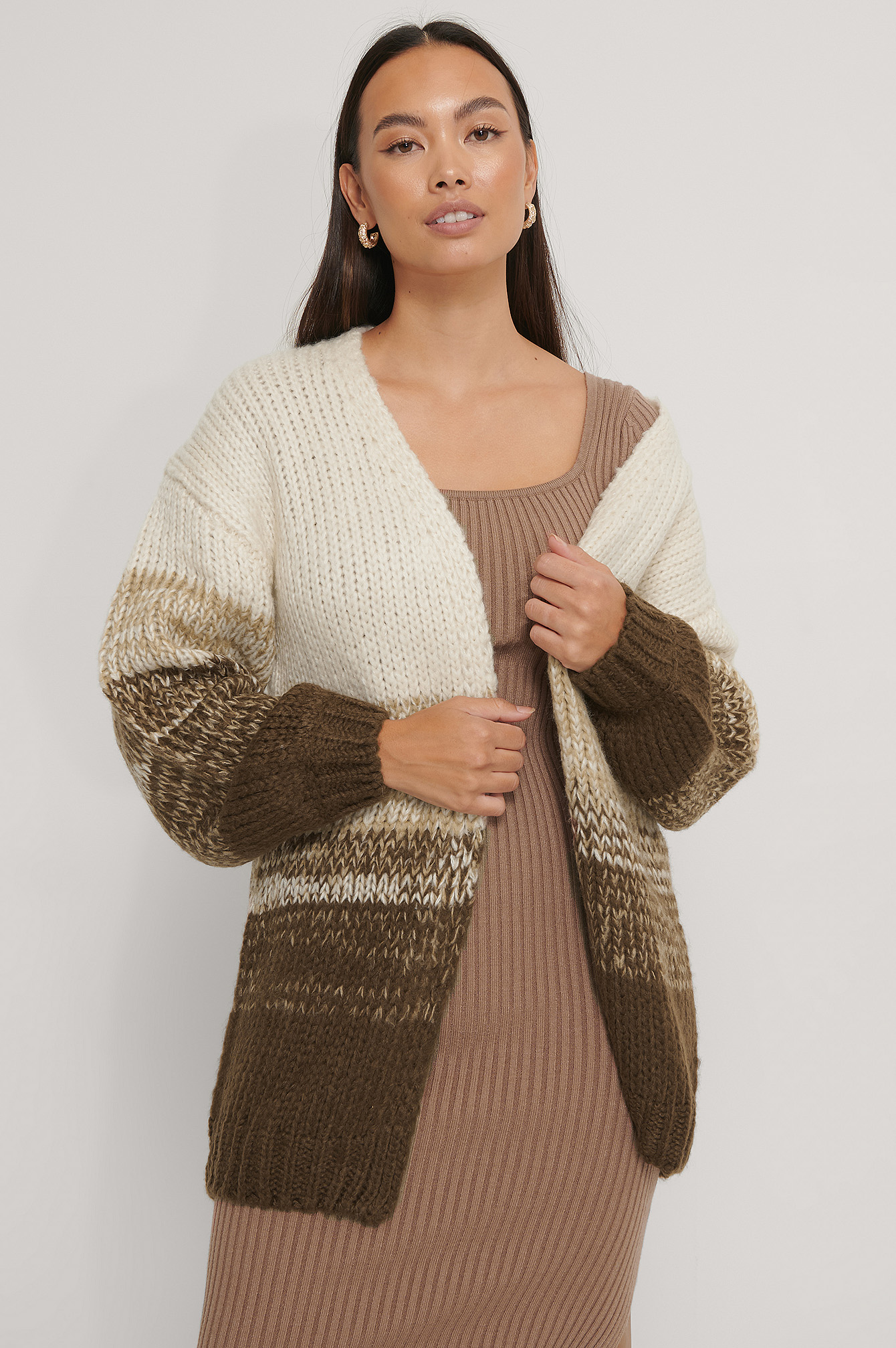 chunky knit multicolor cardigan