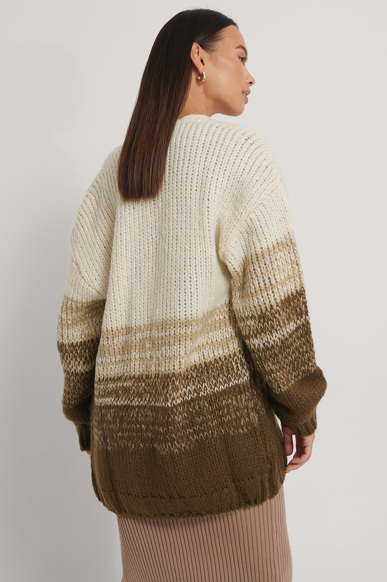 chunky knit multicolor cardigan