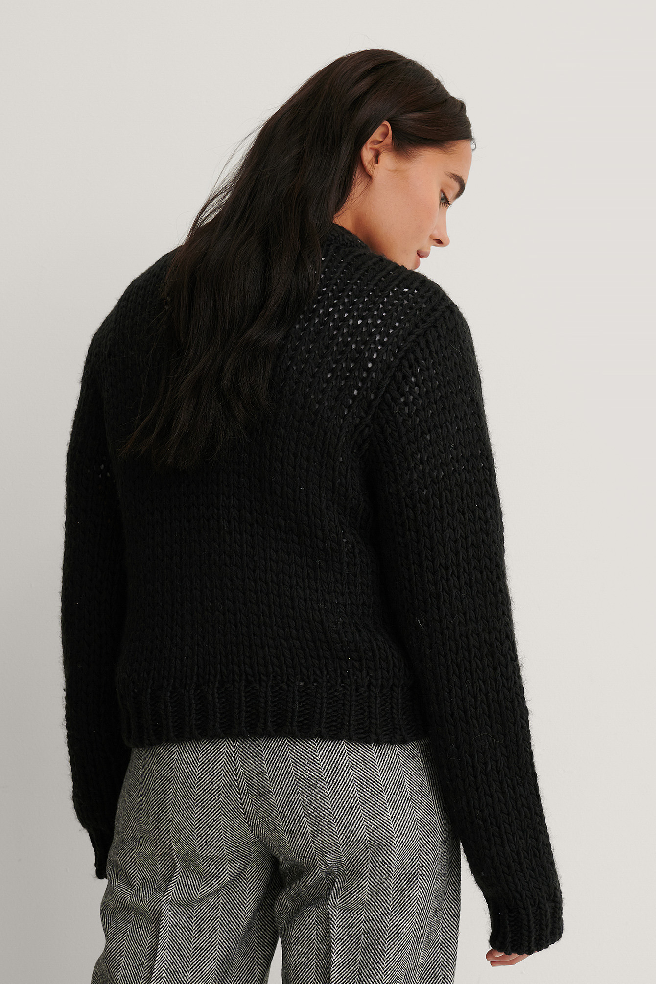 black chunky sweater