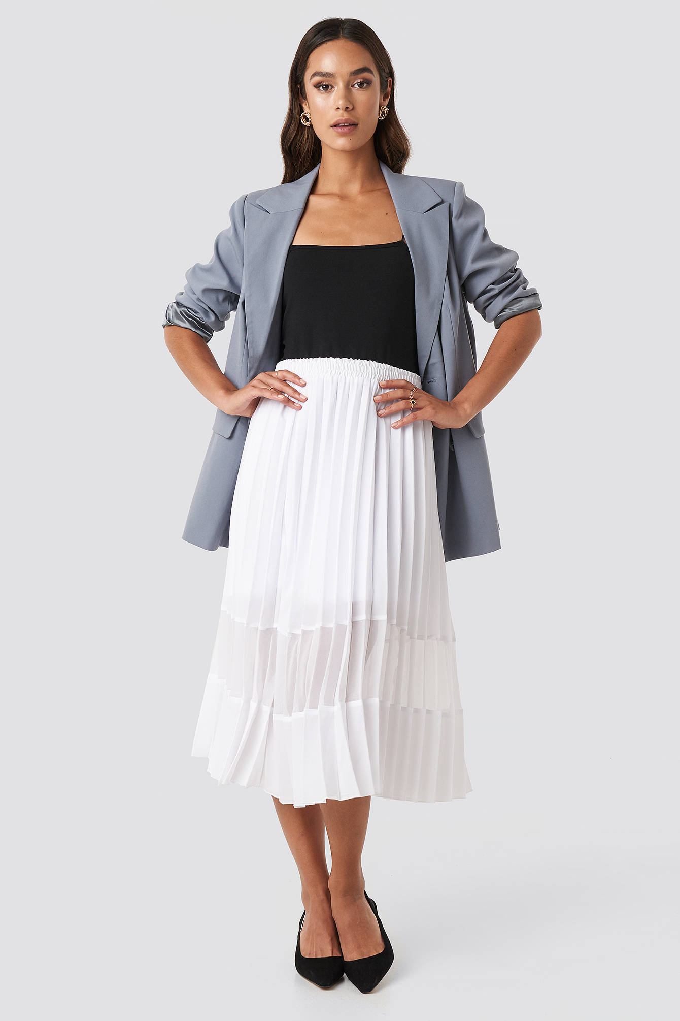 Co Ord Pleated Panel Midi Skirt White Na Kdlounge Com Co Ord Pleated Panel Midi Skirt White Na Kdlounge Com