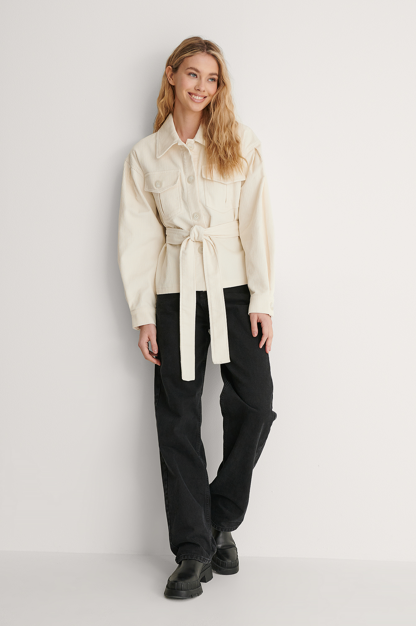 corduroy belted jacket