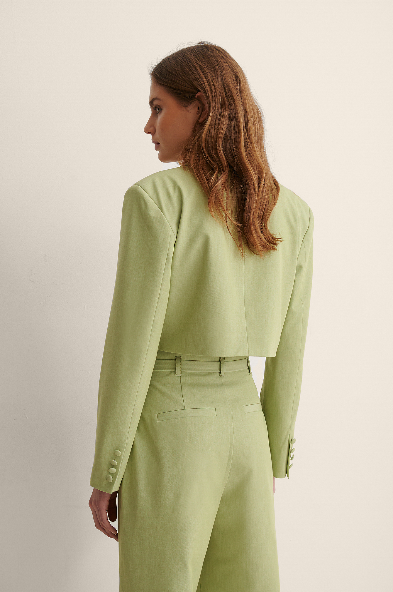 yellow cropped blazer