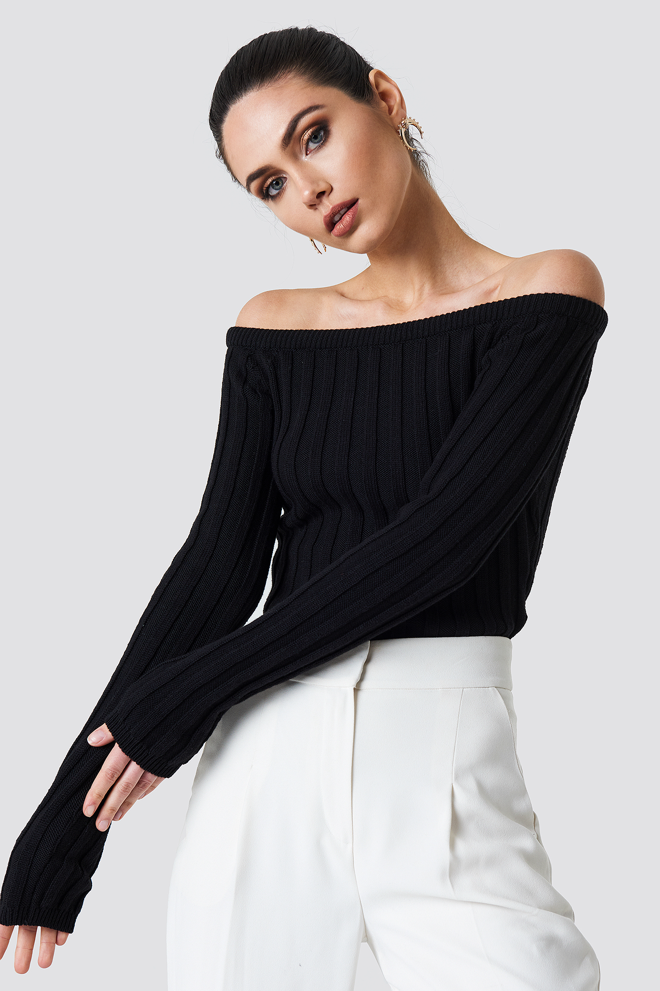 cropped black sweater