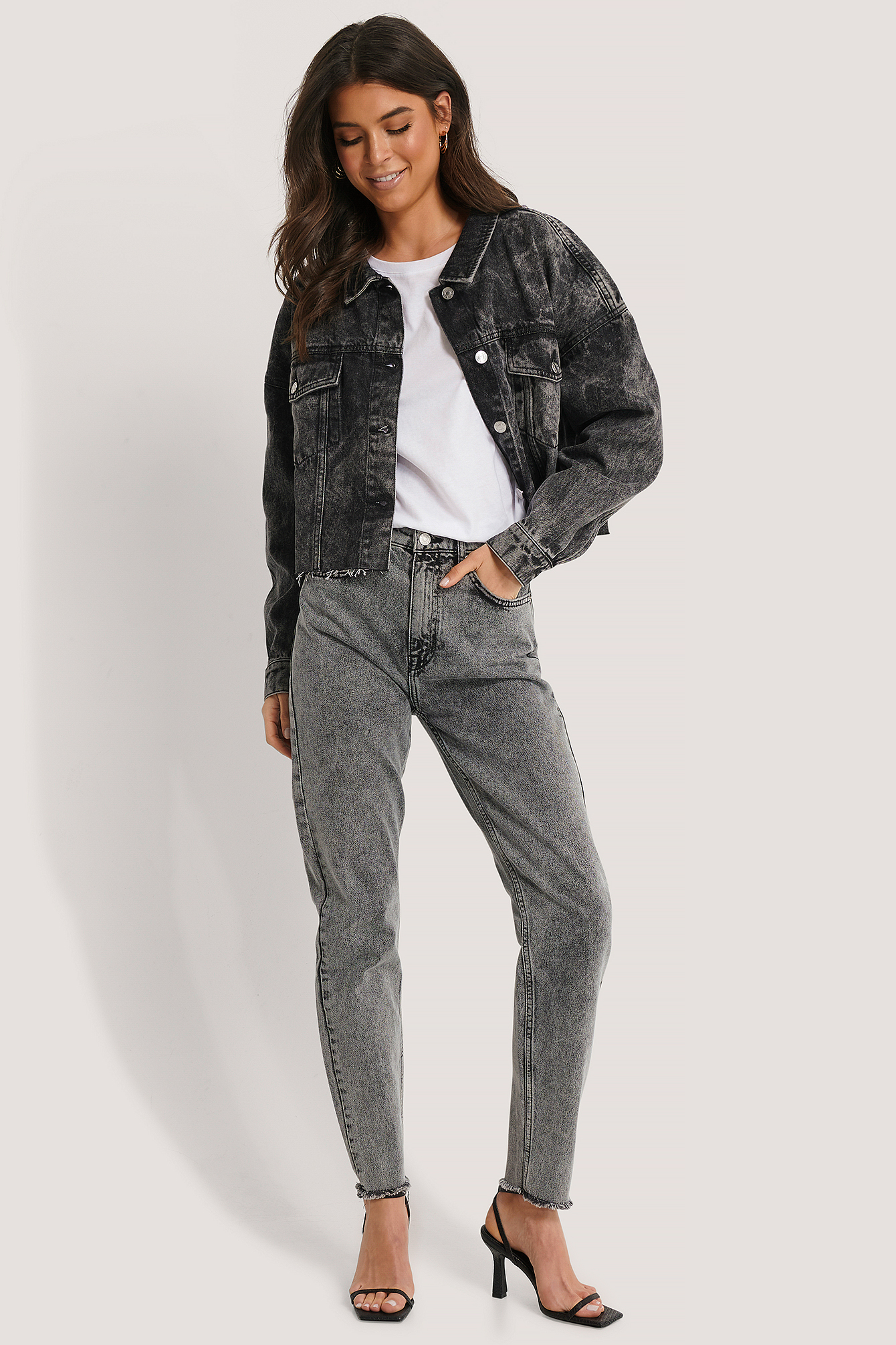 black jean jacket oversized