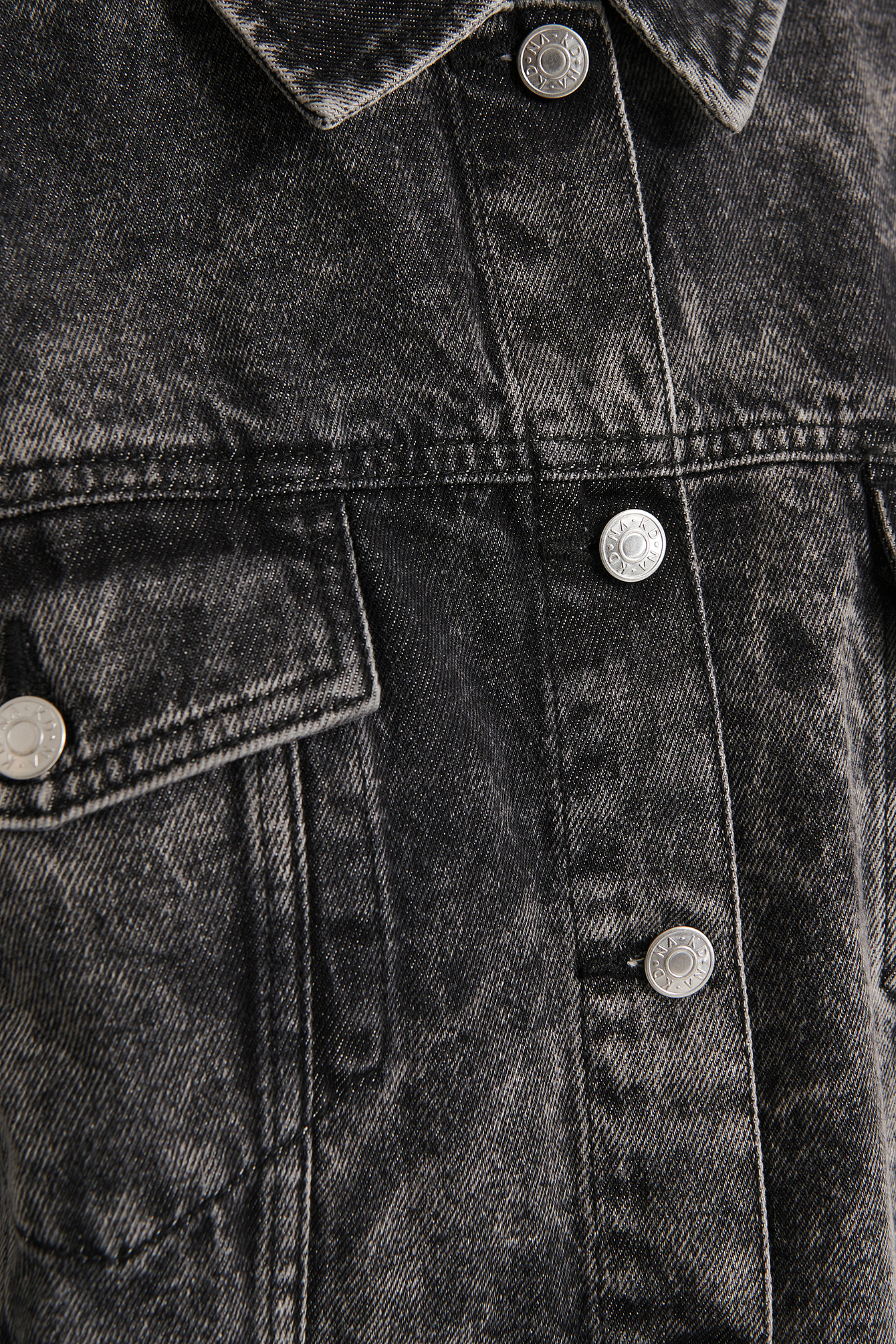 oversized cropped black denim jacket