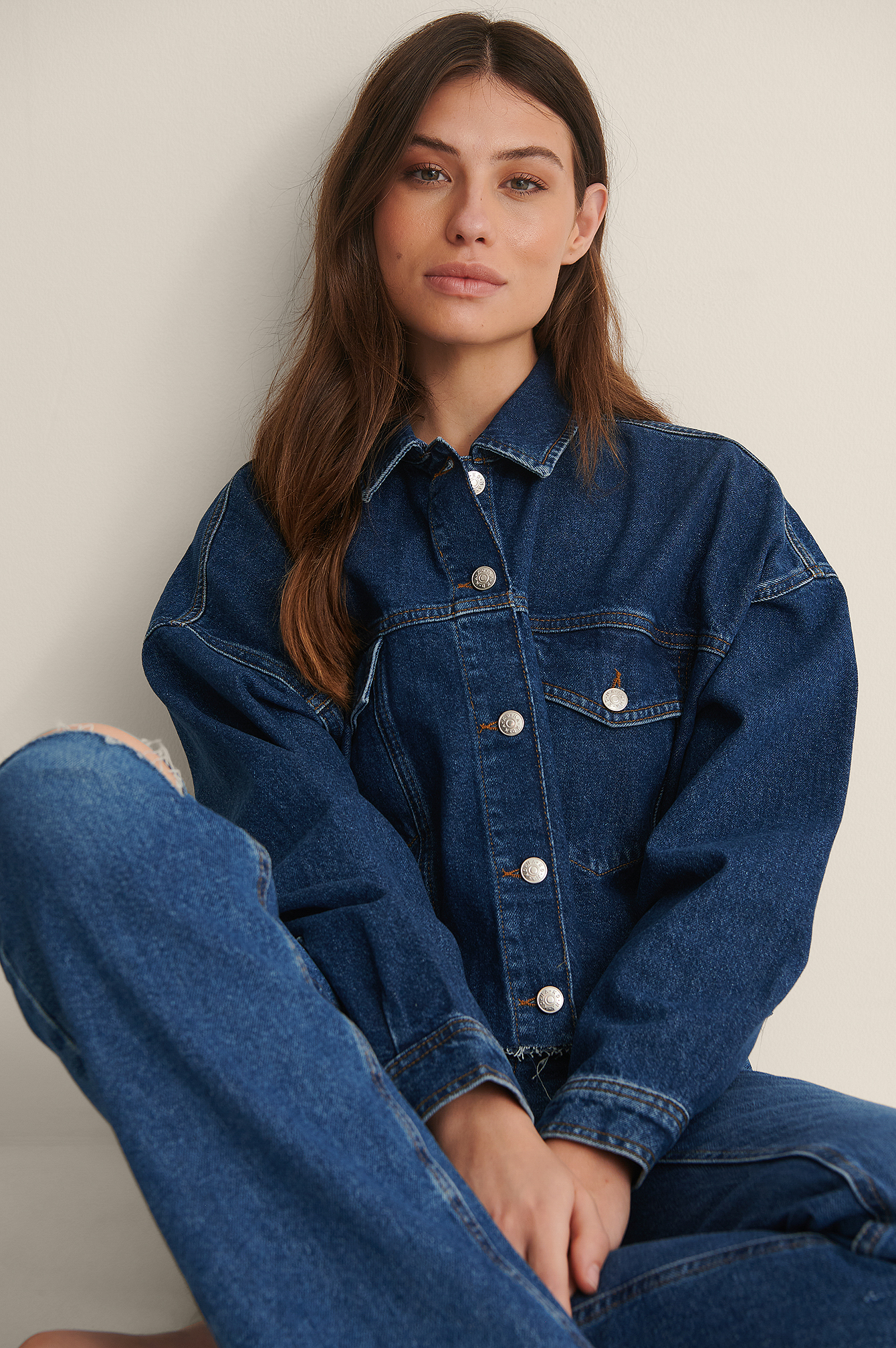 cropped oversized denim jacket