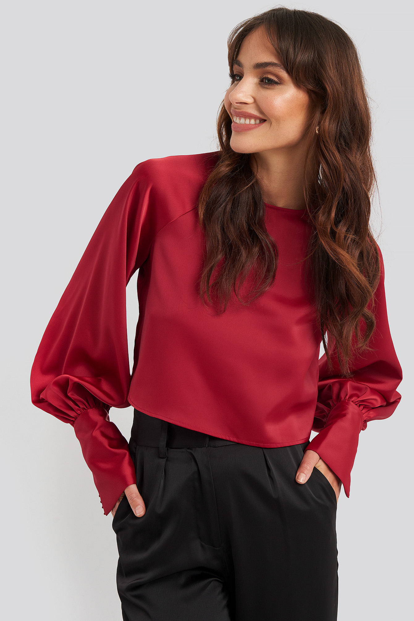 girls red blouse