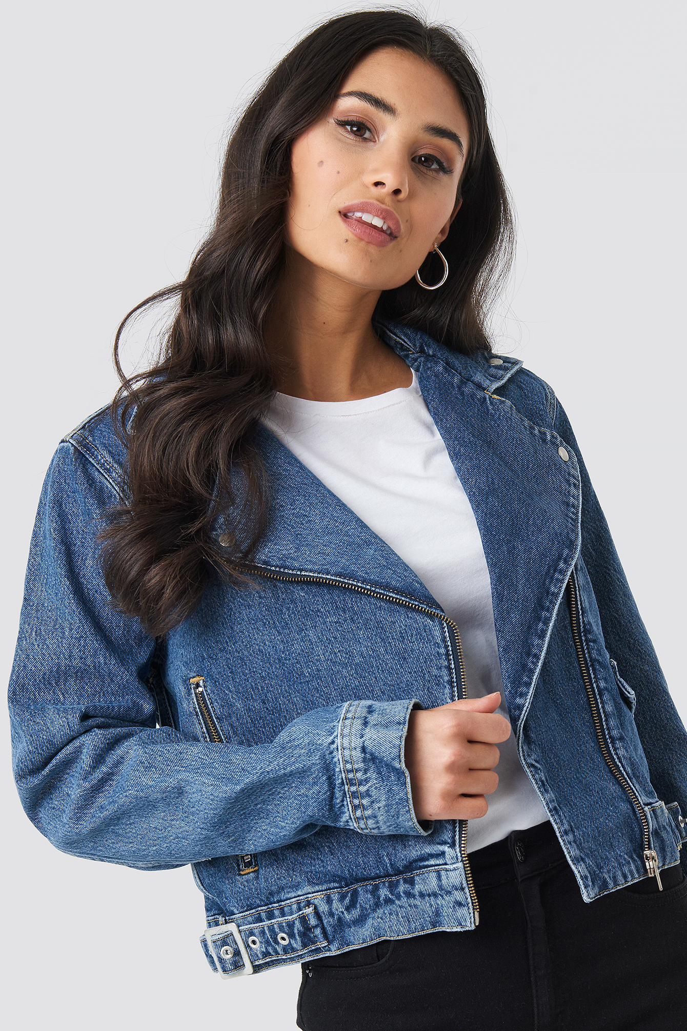 denim biker jacket womens