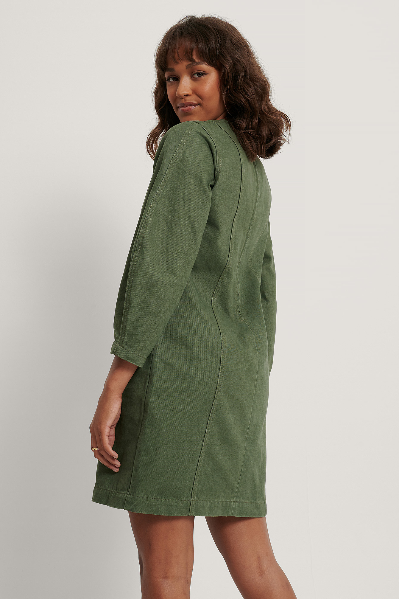 olive green denim dress