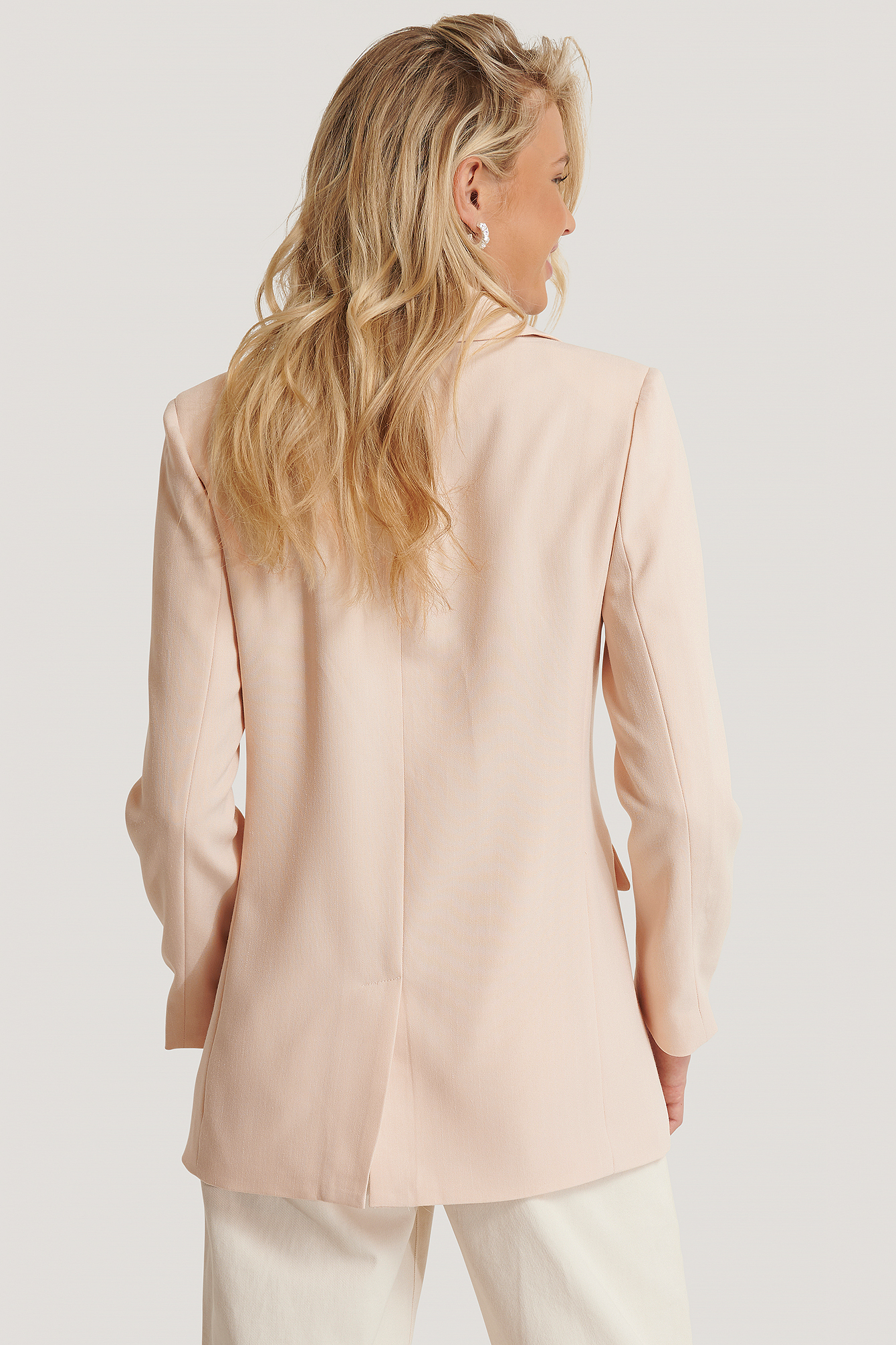 cream double breasted blazer