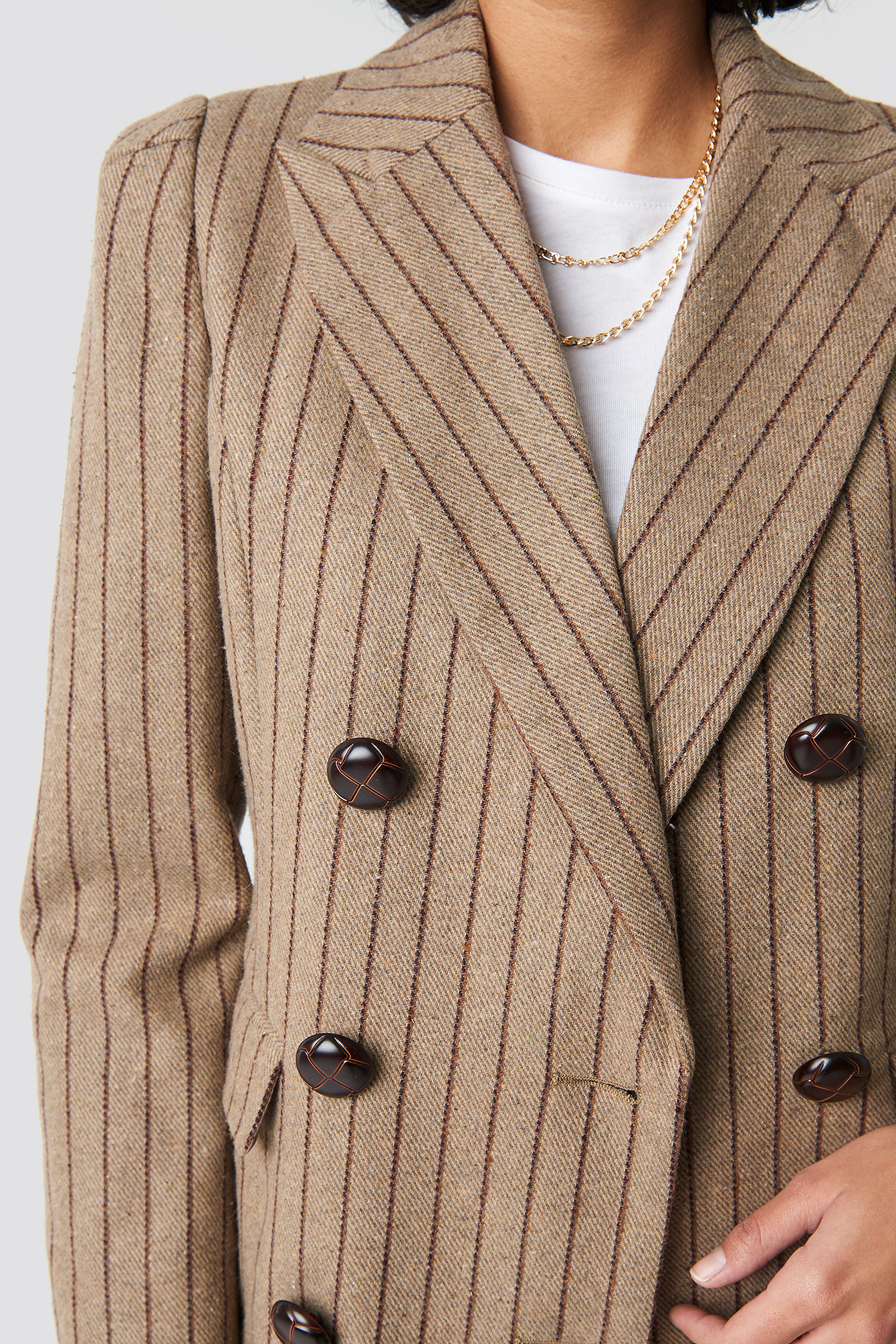 double breasted striped blazer