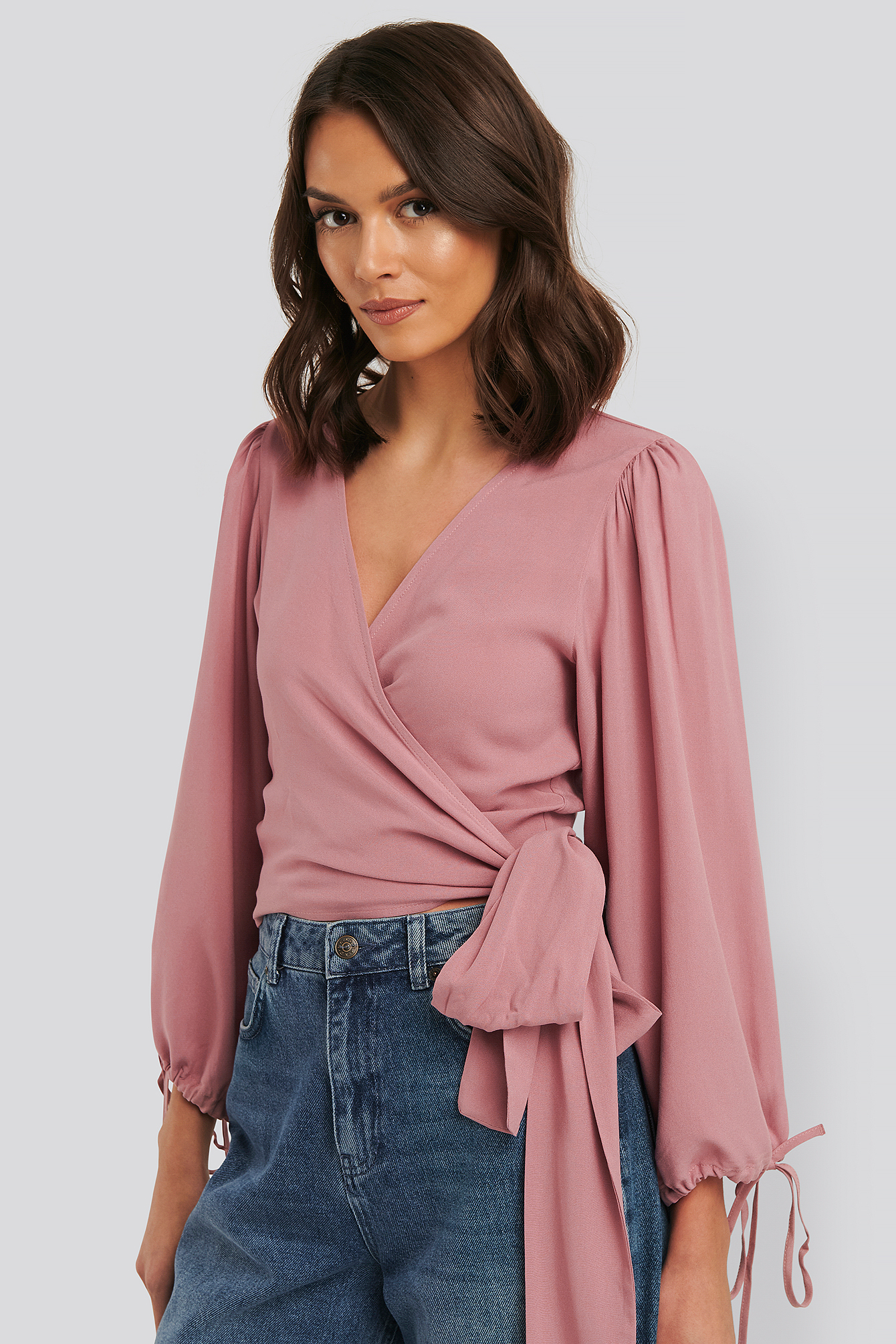 v neck wrap blouse