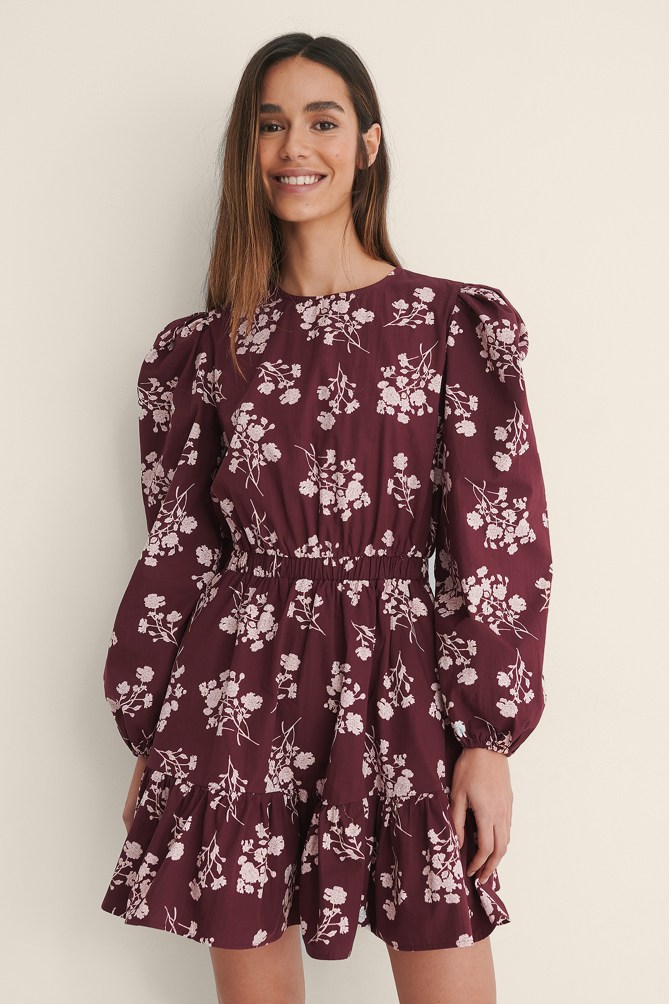 floral maroon dress